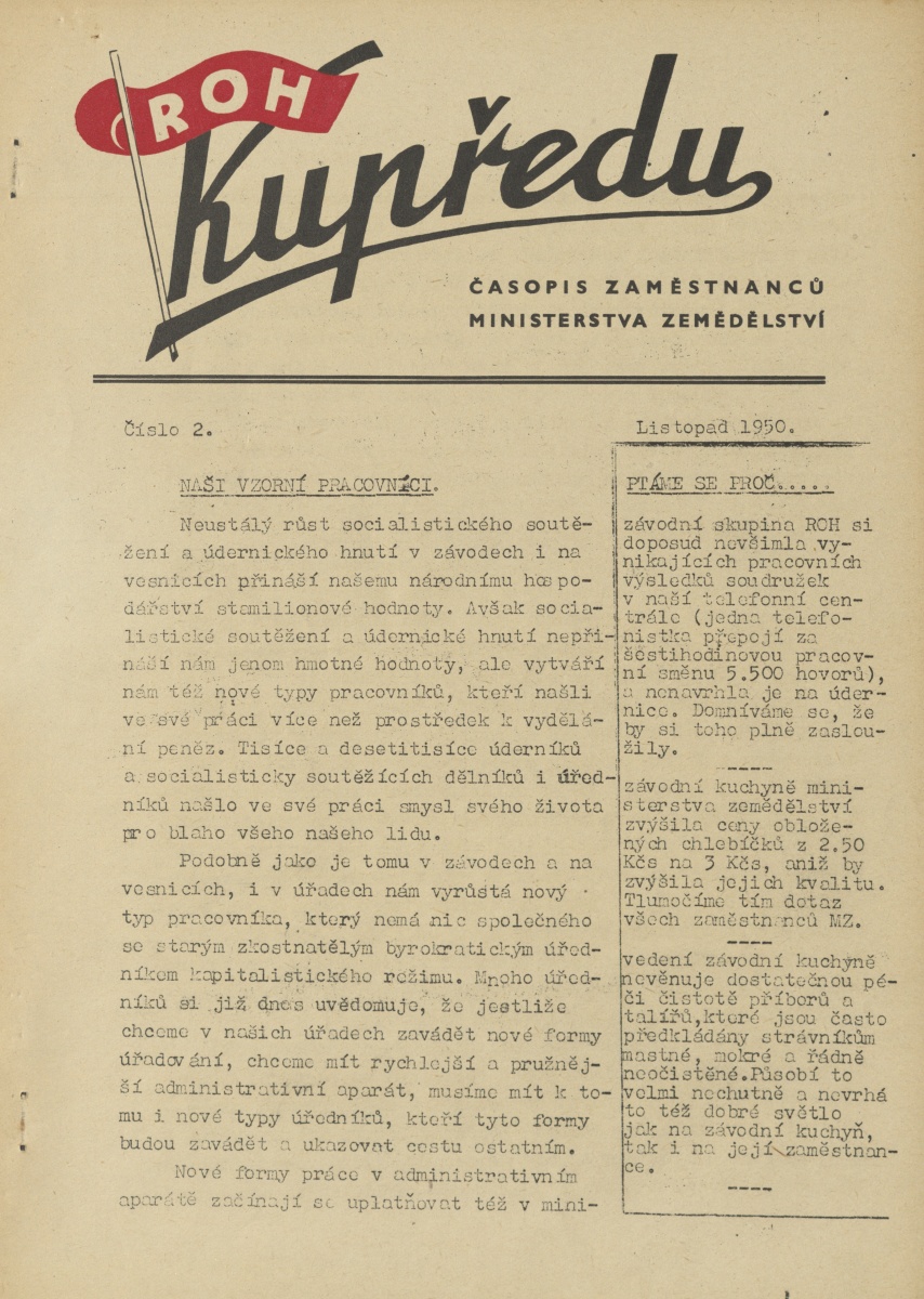 Náhledový obrázek Kupředu, rok 1950, číslo 2 - 1