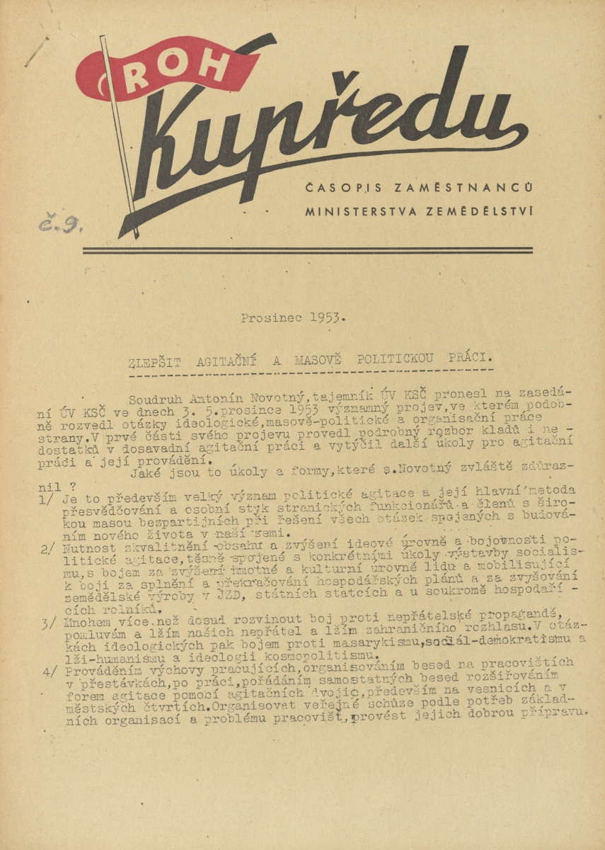 Náhledový obrázek Kupředu, rok 1953, číslo 9 - 1