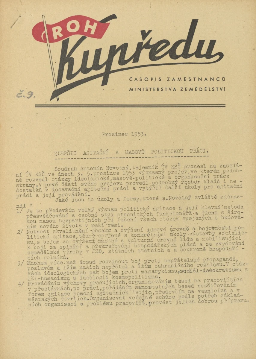 Náhledový obrázek předmětu Kupředu, rok 1953, číslo 9