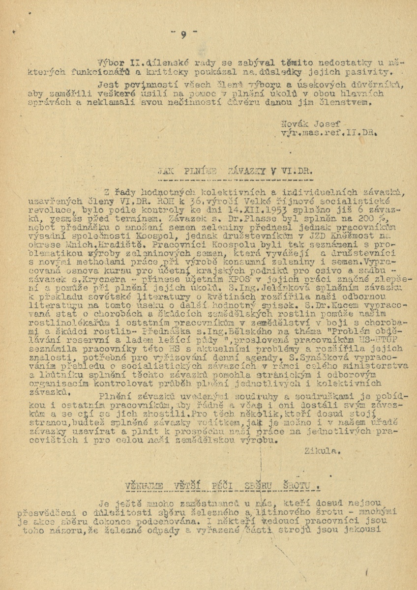 Náhledový obrázek Kupředu, rok 1953, číslo 9 - 9