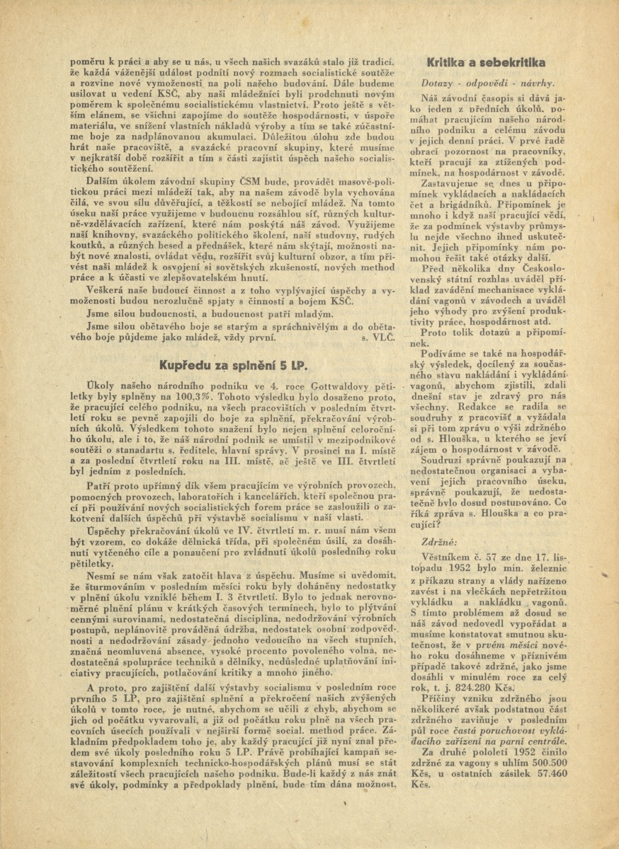 Náhledový obrázek Kupředu, Spolano!, rok 1953, č.1-2 - 4