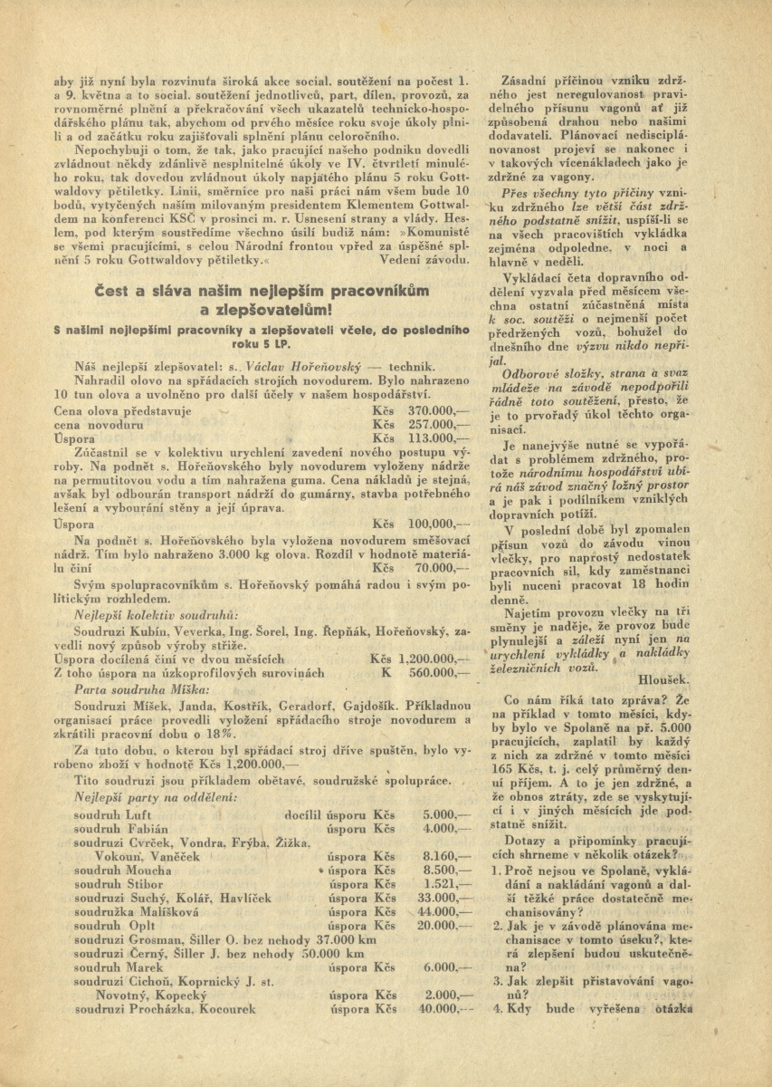 Náhledový obrázek Kupředu, Spolano!, rok 1953, č.1-2 - 5