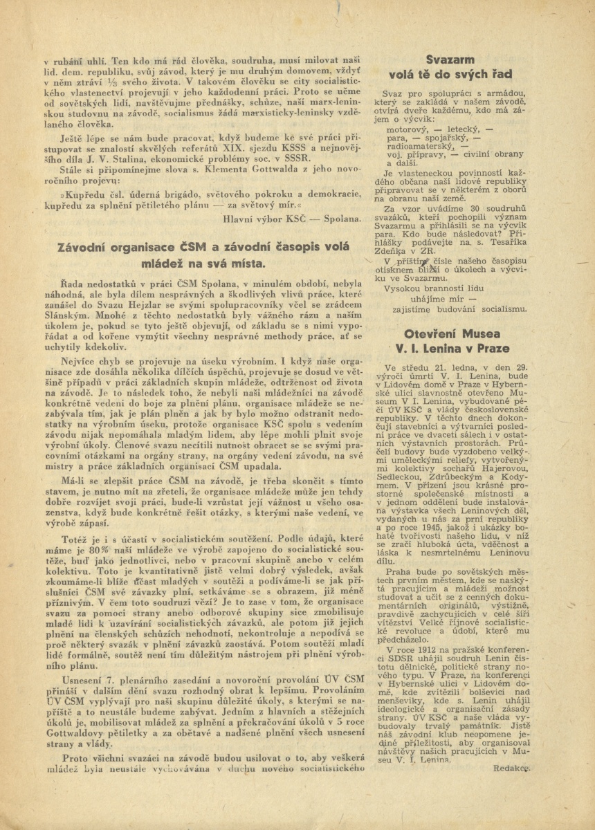 Náhledový obrázek Kupředu, Spolano!, rok 1953, č.1-2 - 3