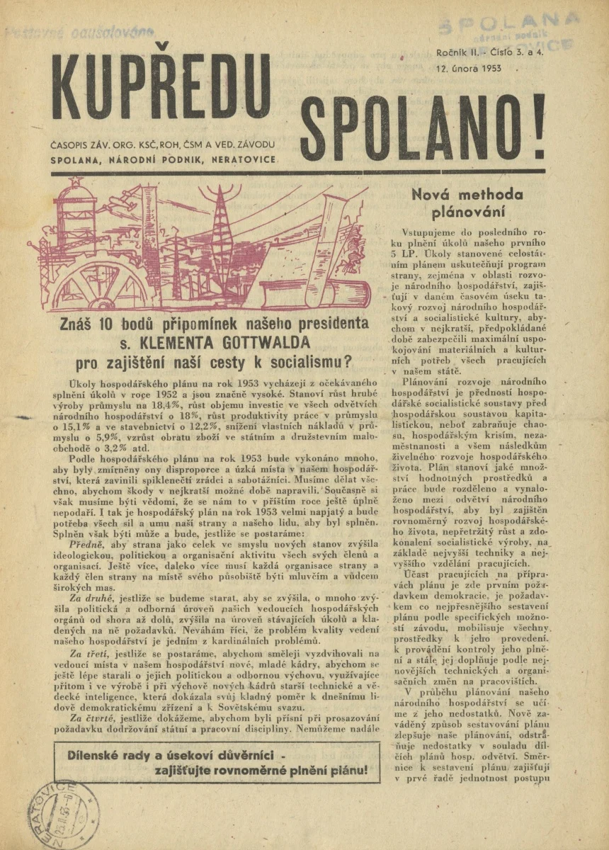 Náhledový obrázek předmětu Kupředu, Spolano!, rok 1953, č.3-4