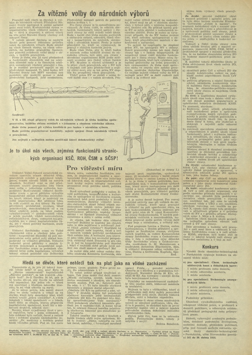 Náhledový obrázek Kupředu, Spolano!, rok 1954, č.9-10 - 3