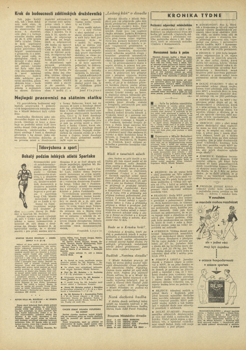 Náhledový obrázek Mladoboleslavsko, rok 1958, č.33 - 2
