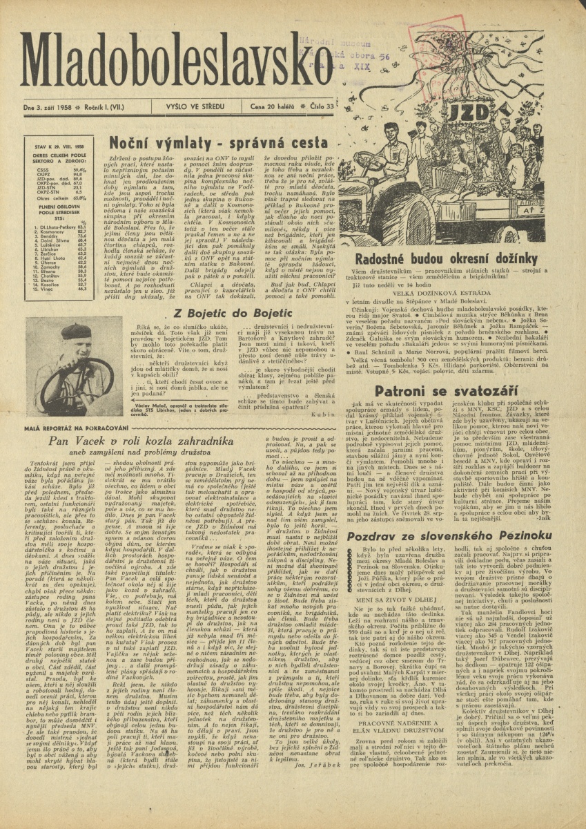 Náhledový obrázek Mladoboleslavsko, rok 1958, č.33 - 1