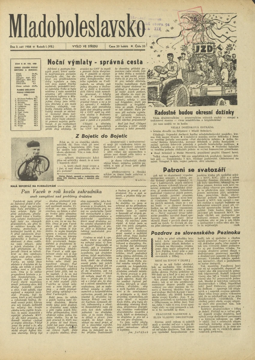 Náhledový obrázek předmětu Mladoboleslavsko, rok 1958, č.33