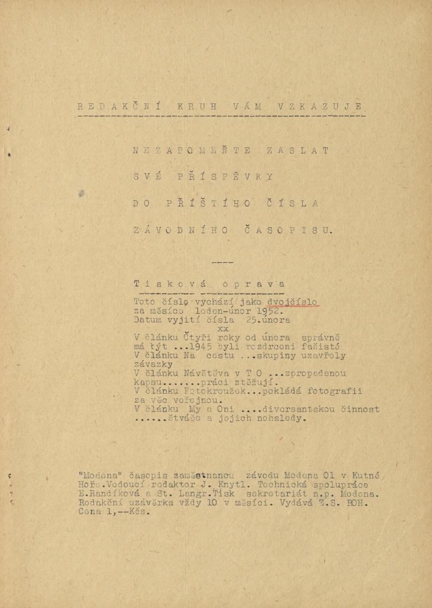 Náhledový obrázek Modena, rok 1952, č.1-2 - 4