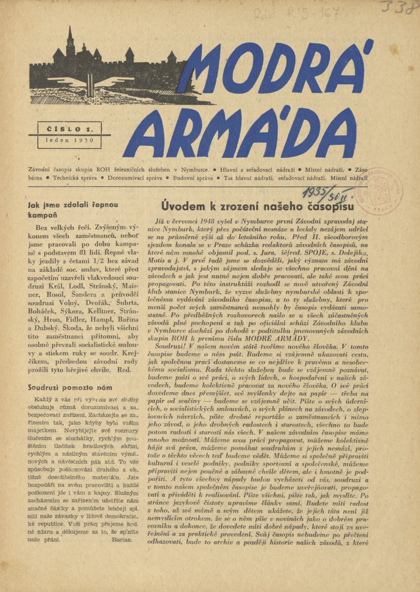 Náhledový obrázek Modrá armáda, rok 1950, č.1 - 1