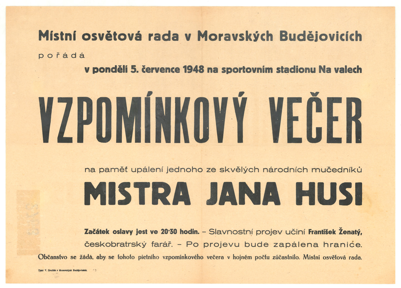 Náhledový obrázek Vzpomínkový večer mistra Jana Husi - 1