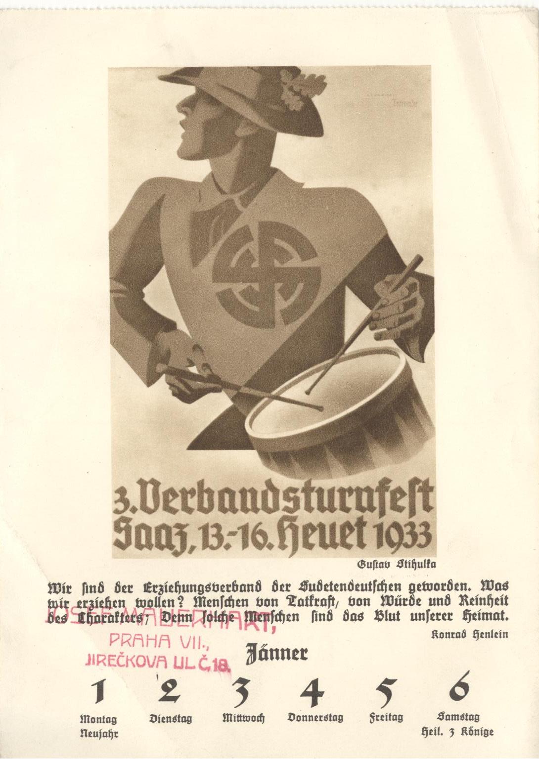 Náhledový obrázek Turnerský kalendář Saaz 1934 - 3