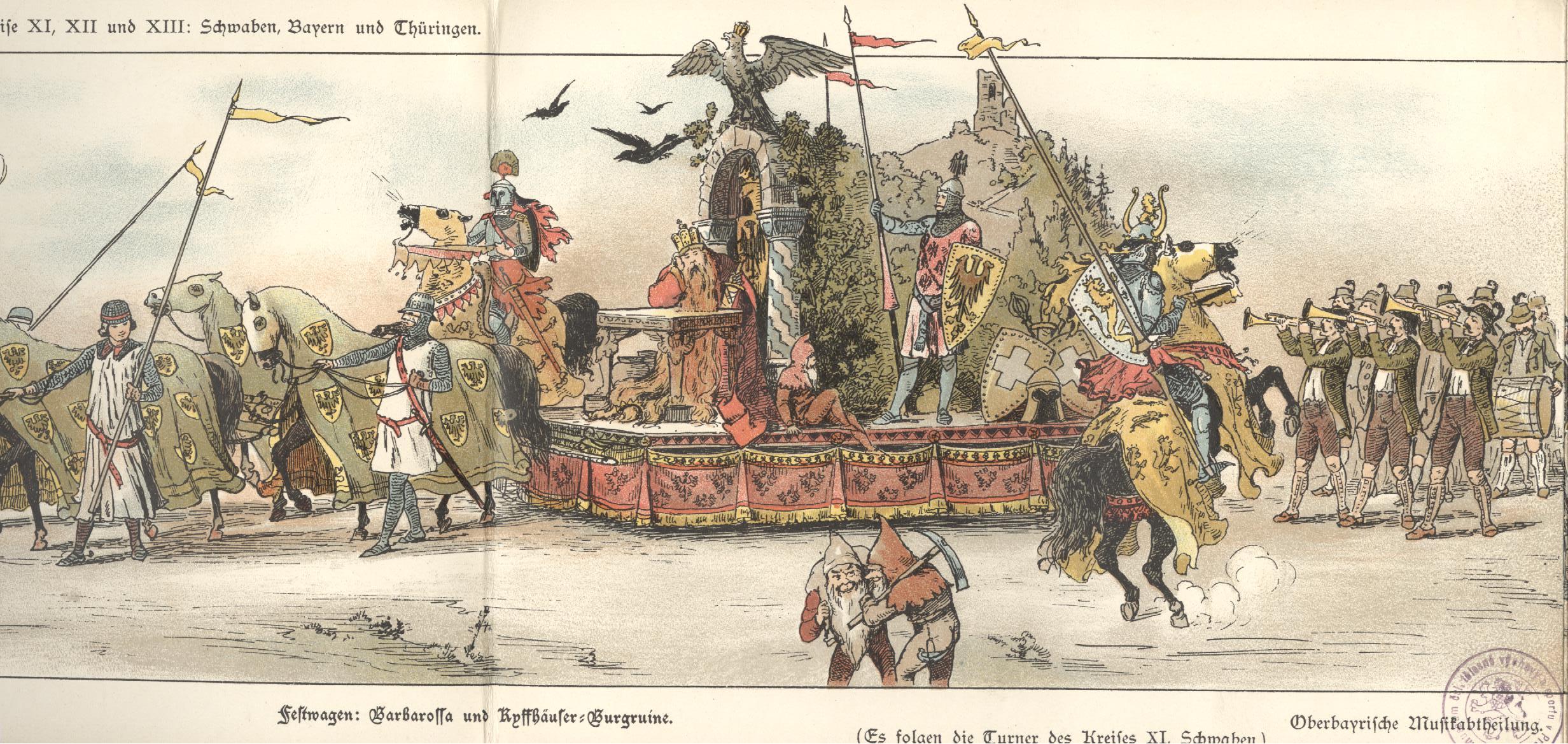 Náhledový obrázek Achtes Allgem. Deutsches Turnfest, Breslau 1894. Der Festzug in seinen Festwagen und Kostümgruppen - 1