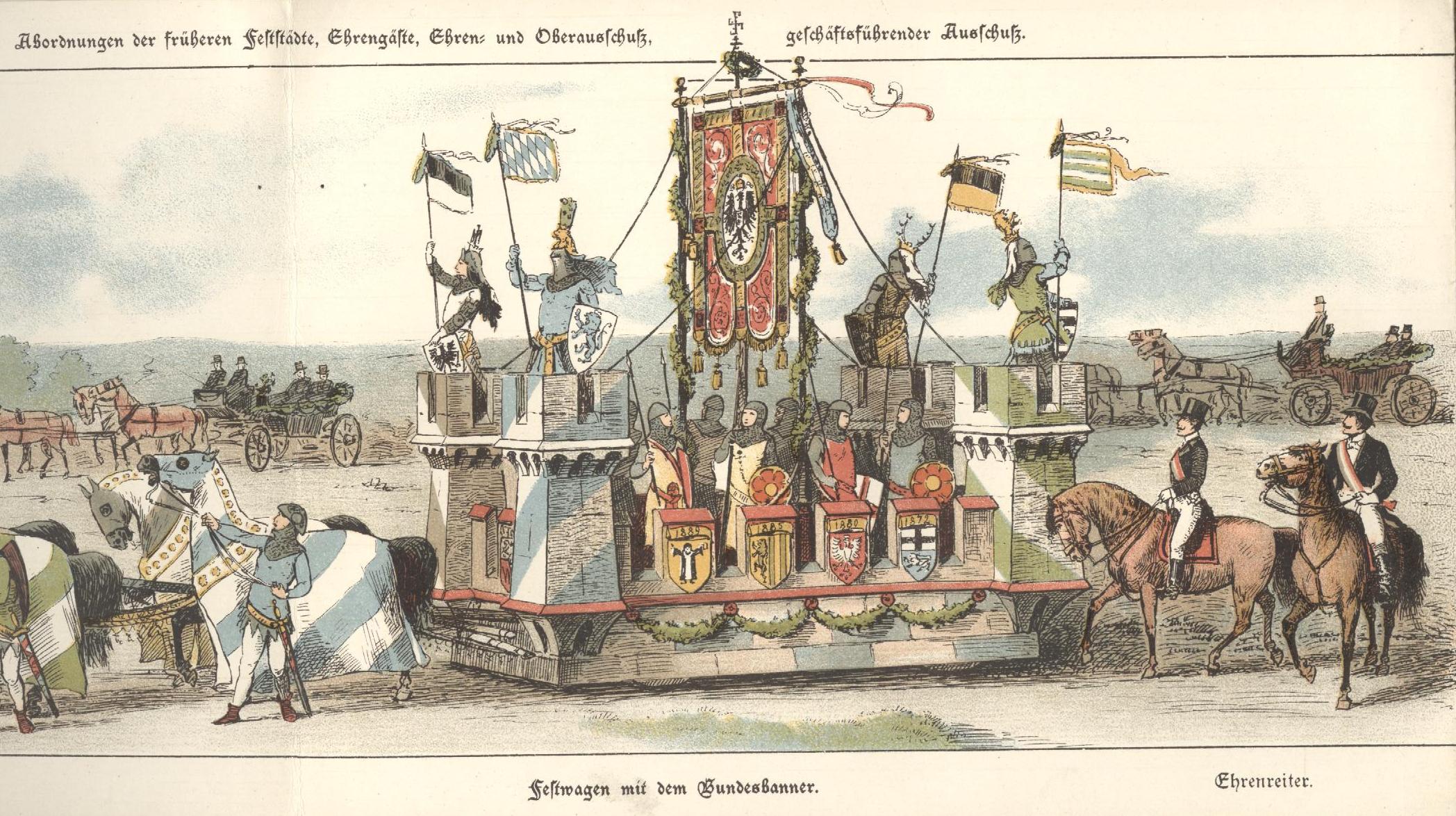 Náhledový obrázek Achtes Allgem. Deutsches Turnfest, Breslau 1894. Der Festzug in seinen Festwagen und Kostümgruppen - 3