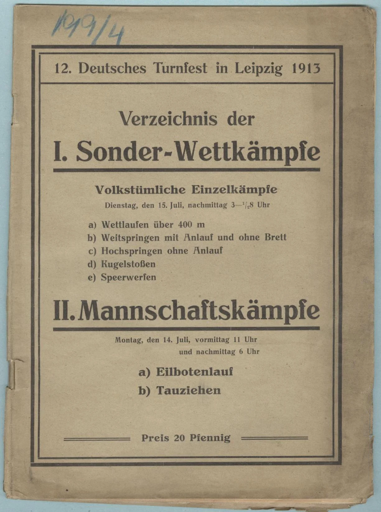Náhledový obrázek předmětu Deutsches Turnfest in Leipzig 1913
