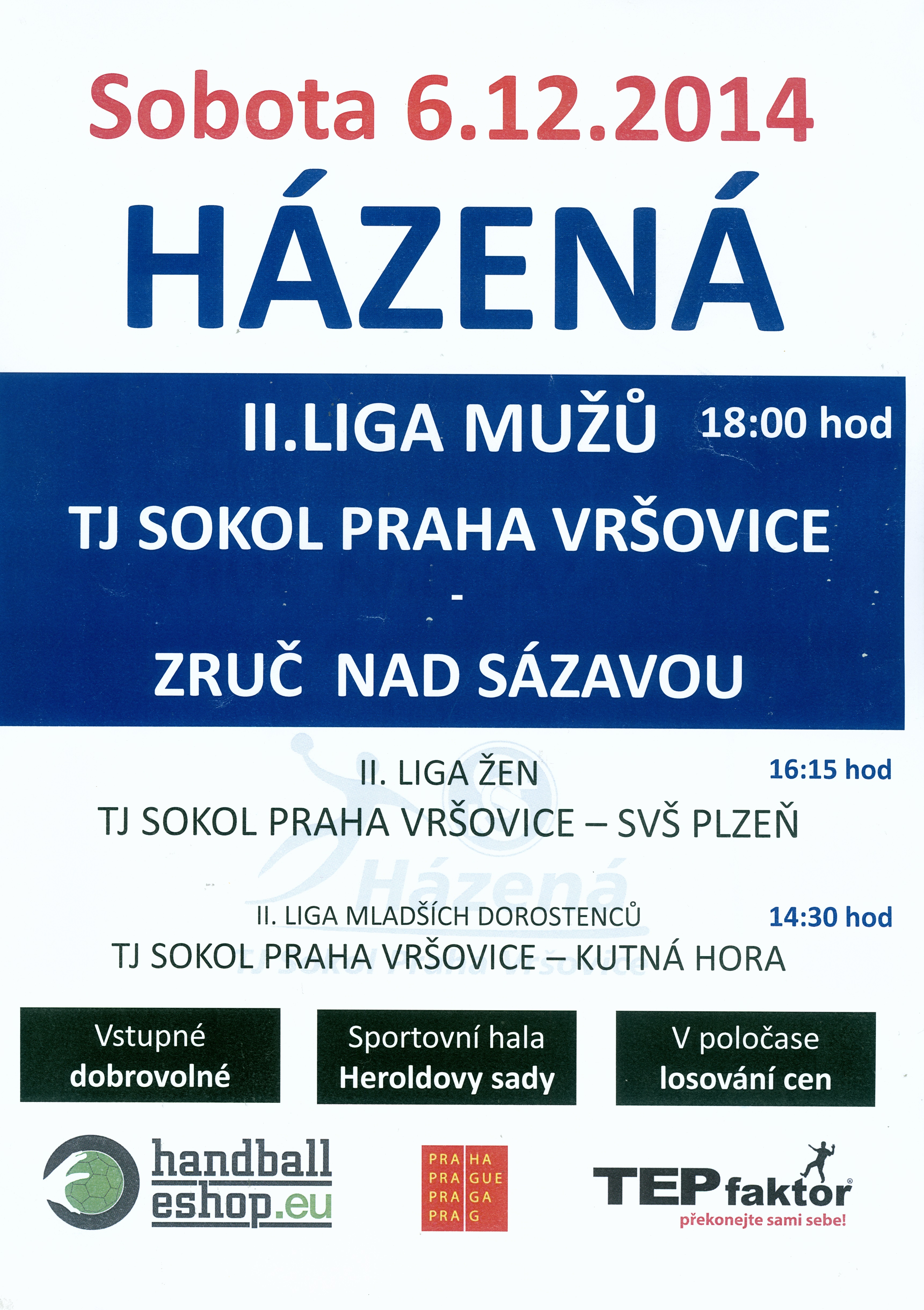 Náhledový obrázek Házená. II. liga mužů. Zápas TJ Sokol Vršovice - Zruč nad Sázavou - 1