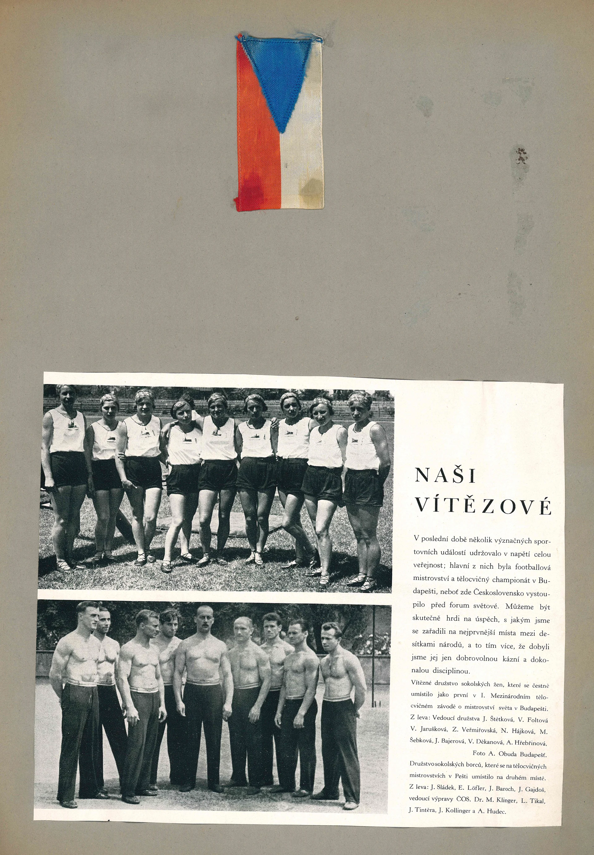 Náhledový obrázek předmětu Rerprezentace na mistrovství světa v tělocviku. Budapešť 1934