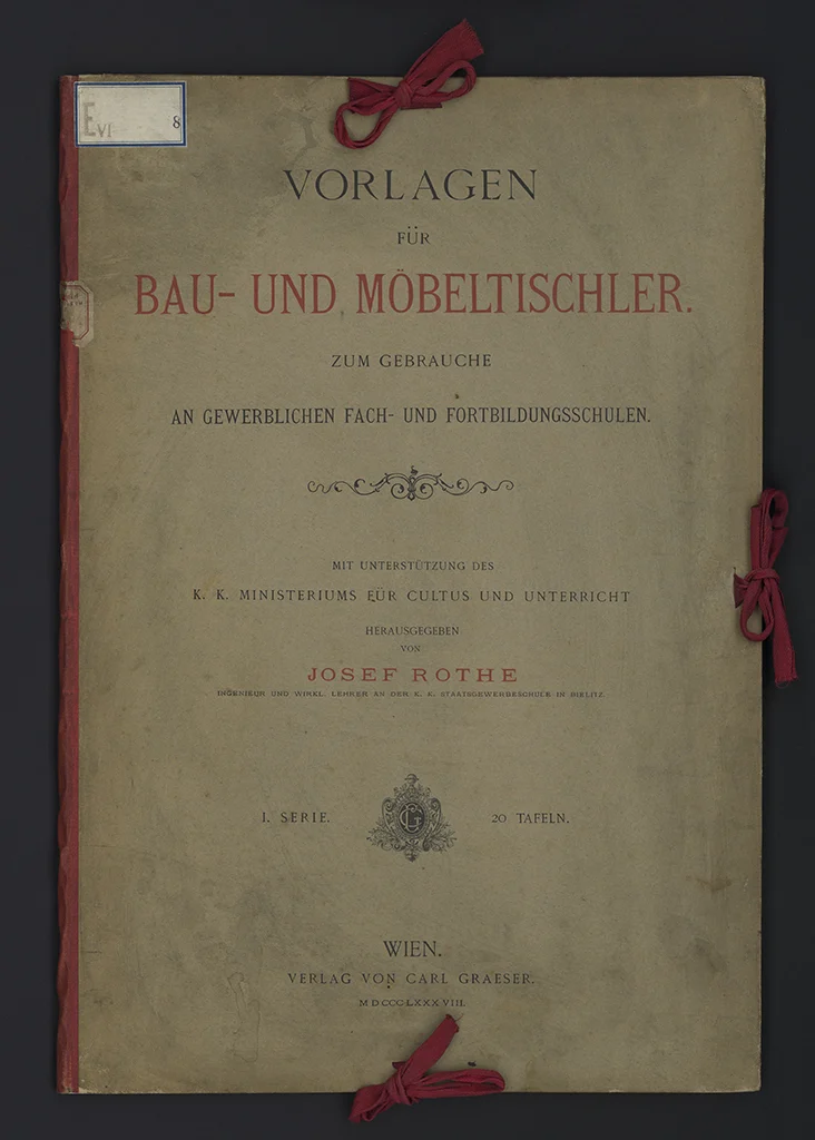 Náhledový obrázek předmětu Rothe, Josef: Vorlagen für Bau- und Möbeltischler : zum Gebrauche an gewerblichen Fach- und Fortbildungsschulen.