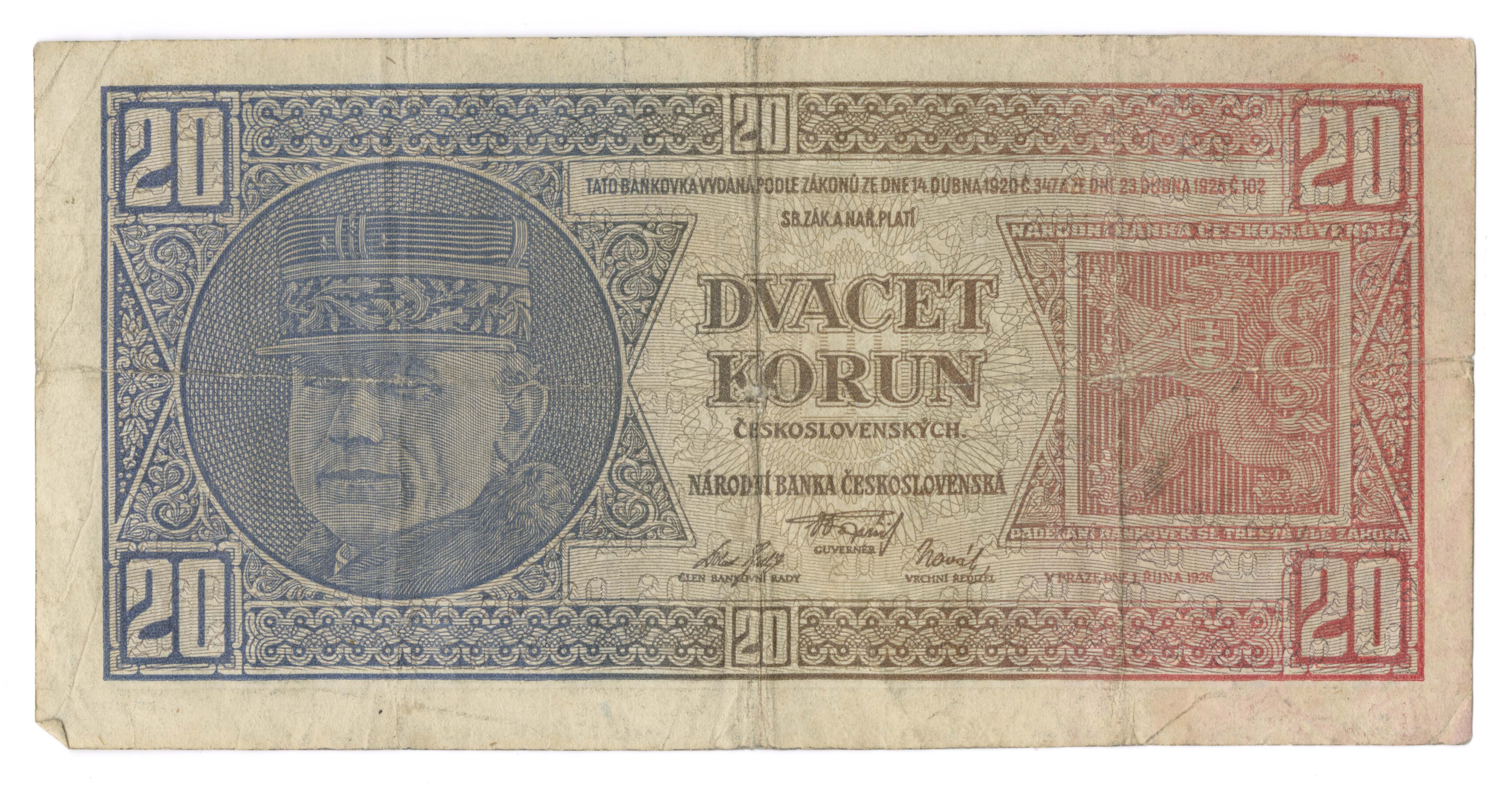 Náhledový obrázek Bankovka 20 korun - 2