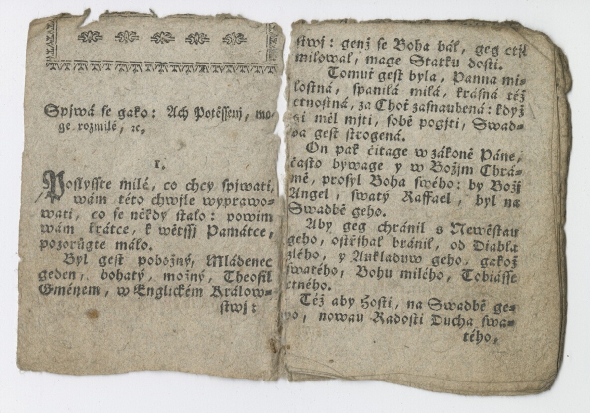 Náhledový obrázek Diwný přjběh o Theofilowi Mládency, na gehožto Swadbě Angel přitomný byl, což se lépe z této Pjsně wyrozuměti může - 2
