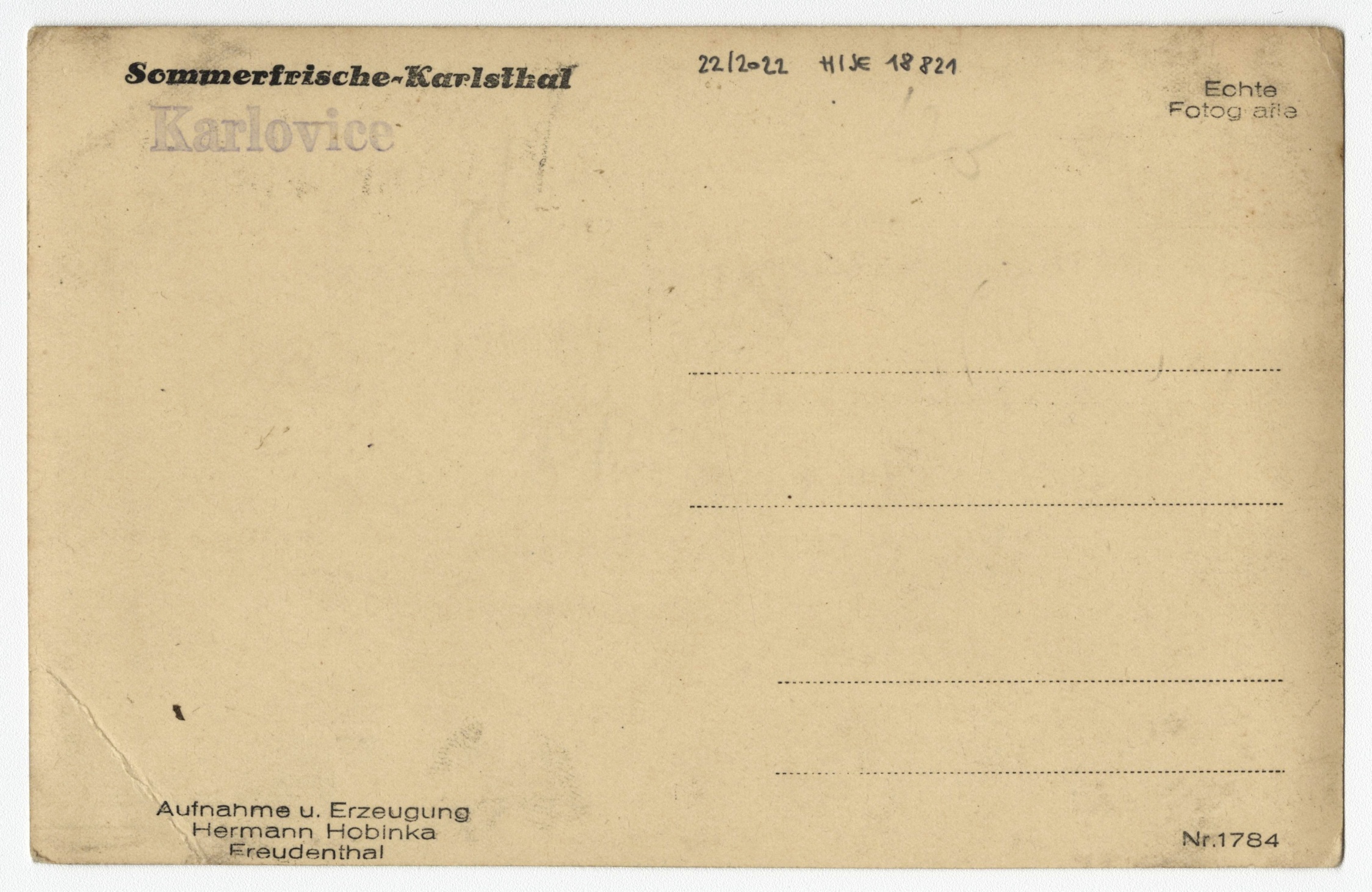 Náhledový obrázek Karlovice (čb. pohlednice) - 2