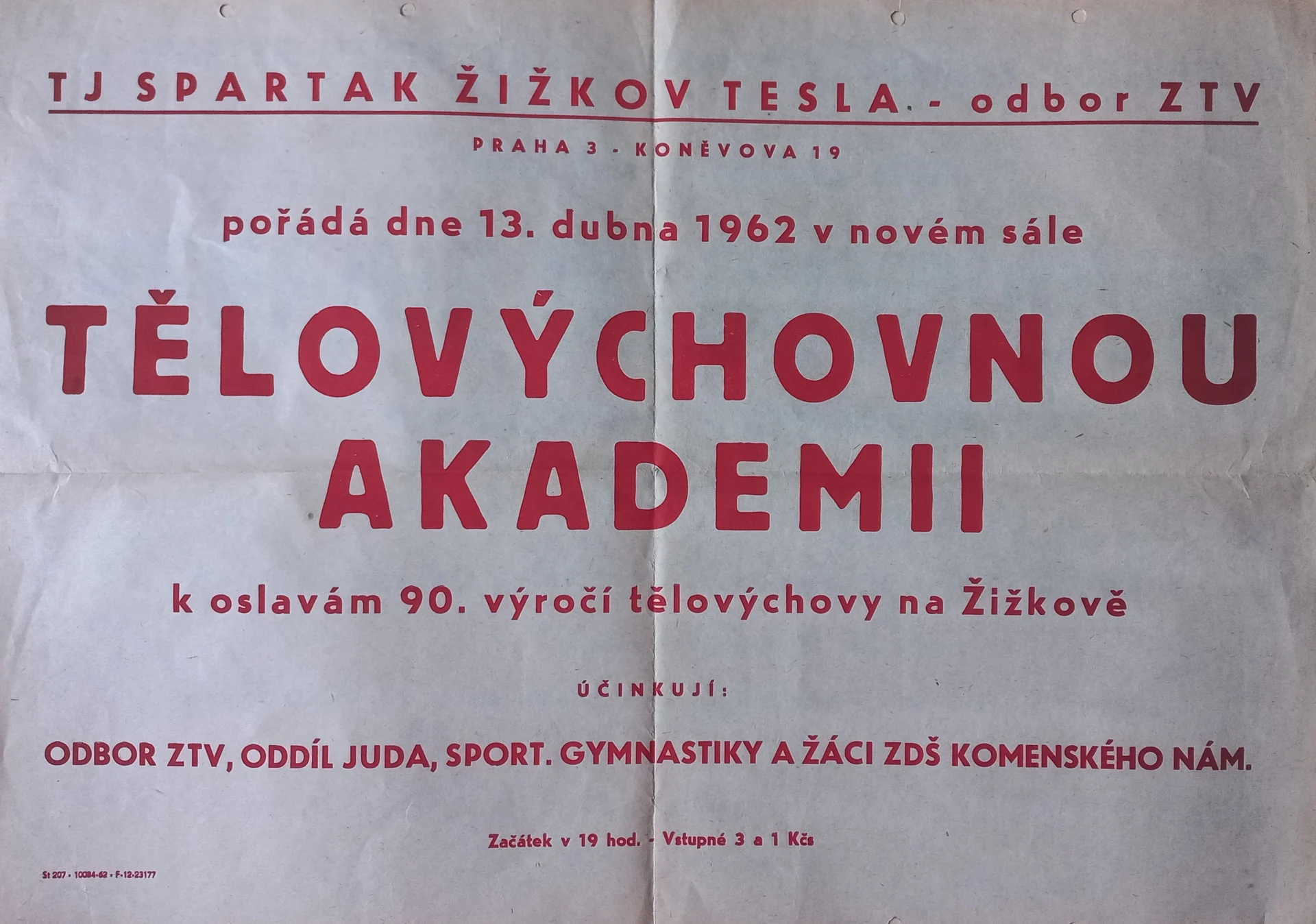 Náhledový obrázek předmětu Tělovýchovná akademie k oslavám 90. výročí tělovýchovy na Žižkově