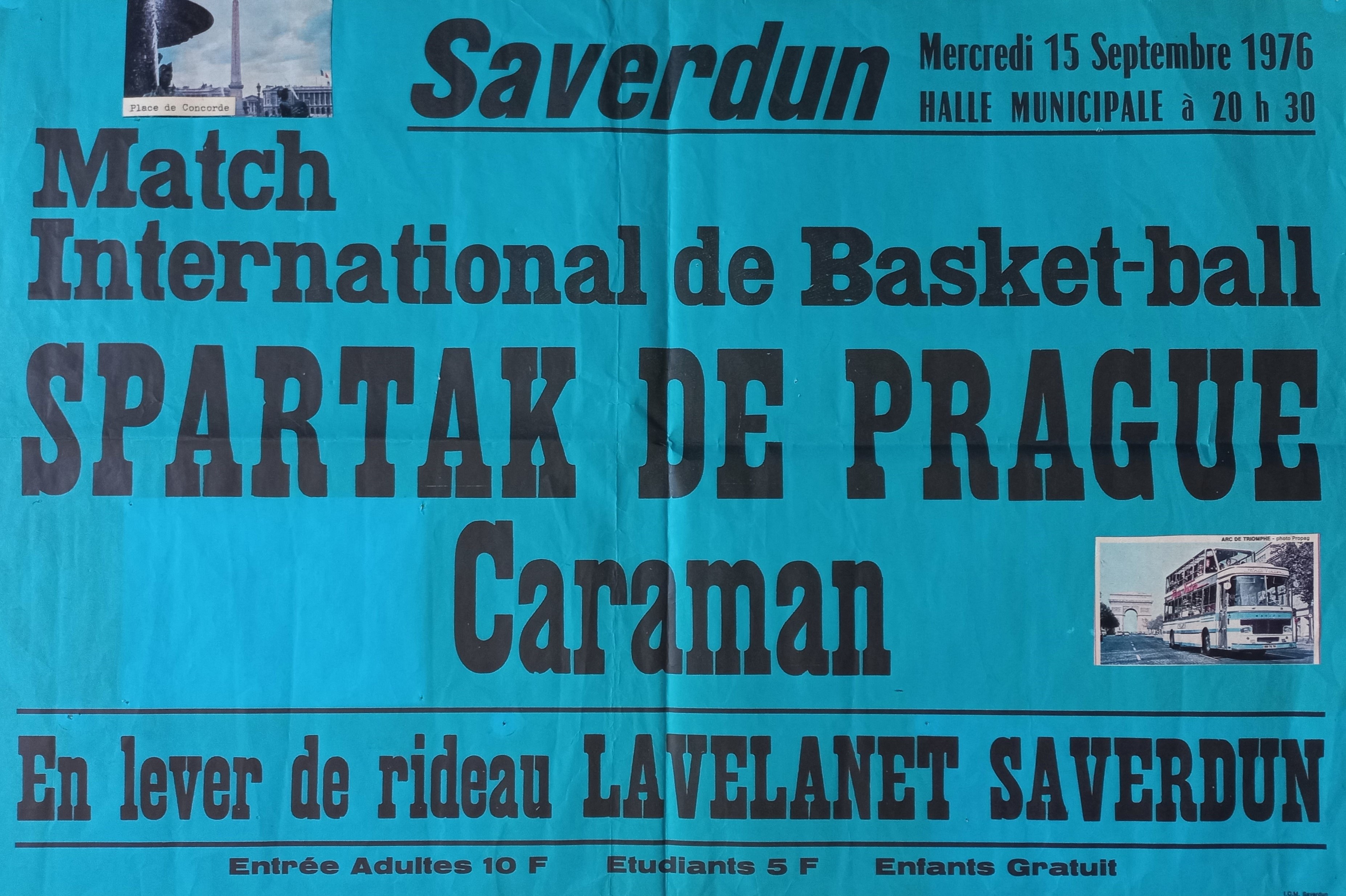 Náhledový obrázek Match International  de Basket-ball. Spartak de Prague - Caraman - 1