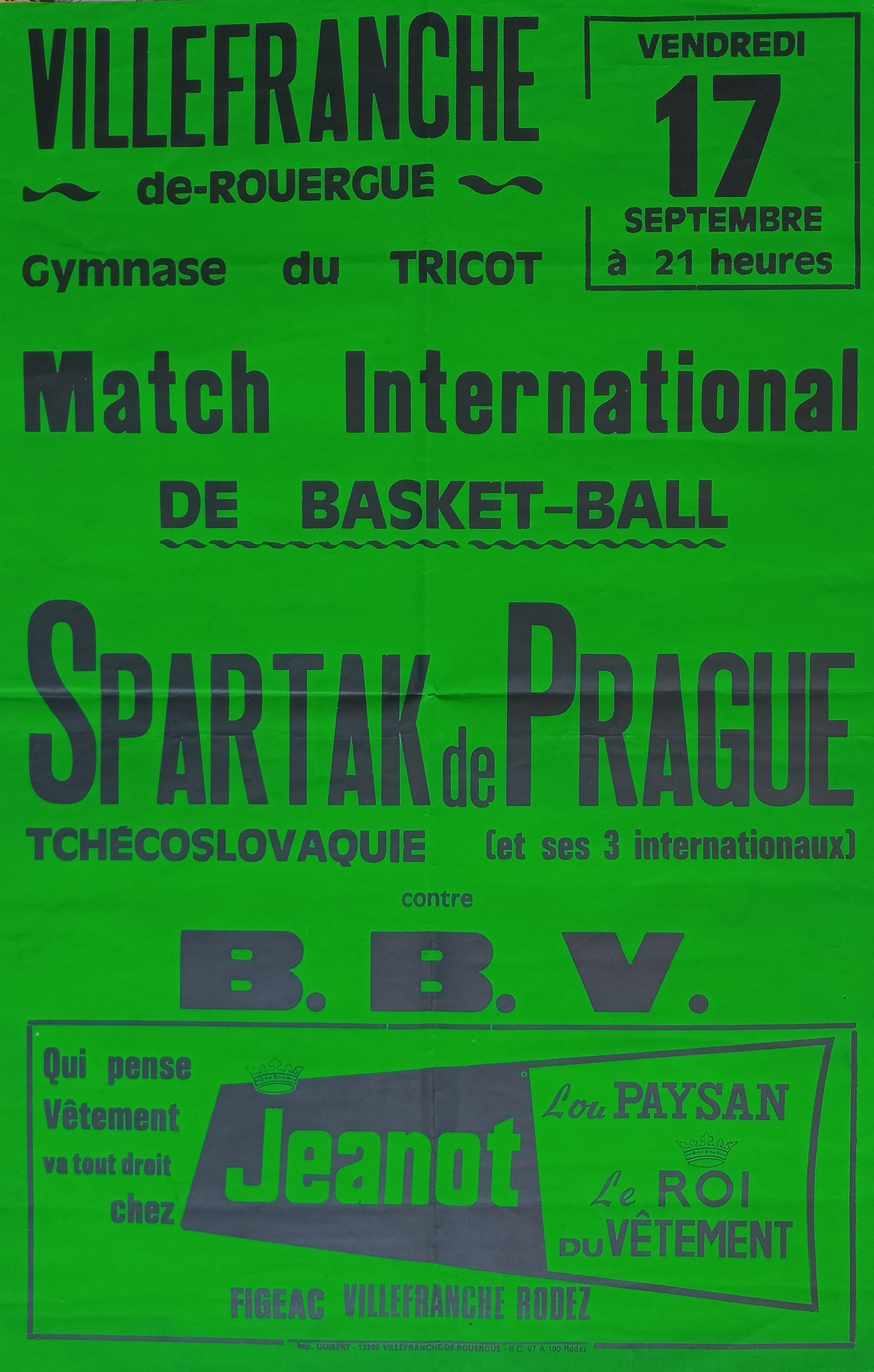 Náhledový obrázek Match International  de Basket-ball. Spartak de Prague contre B.B.V. - 1