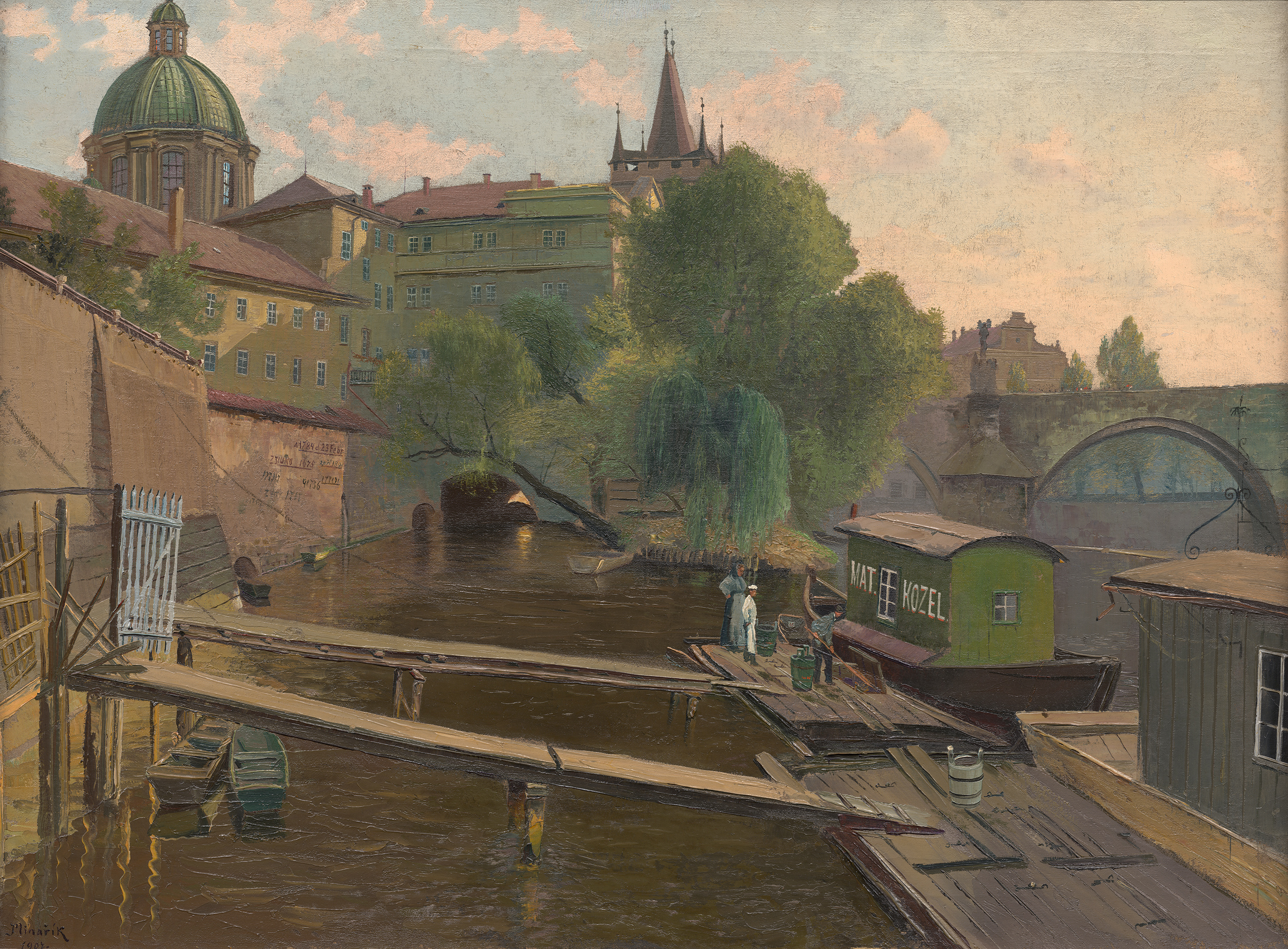 Náhledový obrázek Karlův most a klášter křižovníků s červenou hvězdou - 1