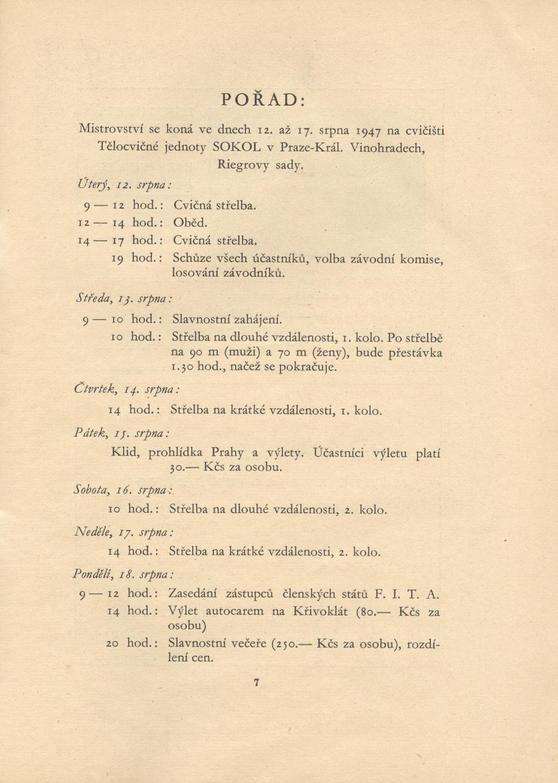 Náhledový obrázek Mistrovství světa ve střelbě lukem. Praha 1947 - 4