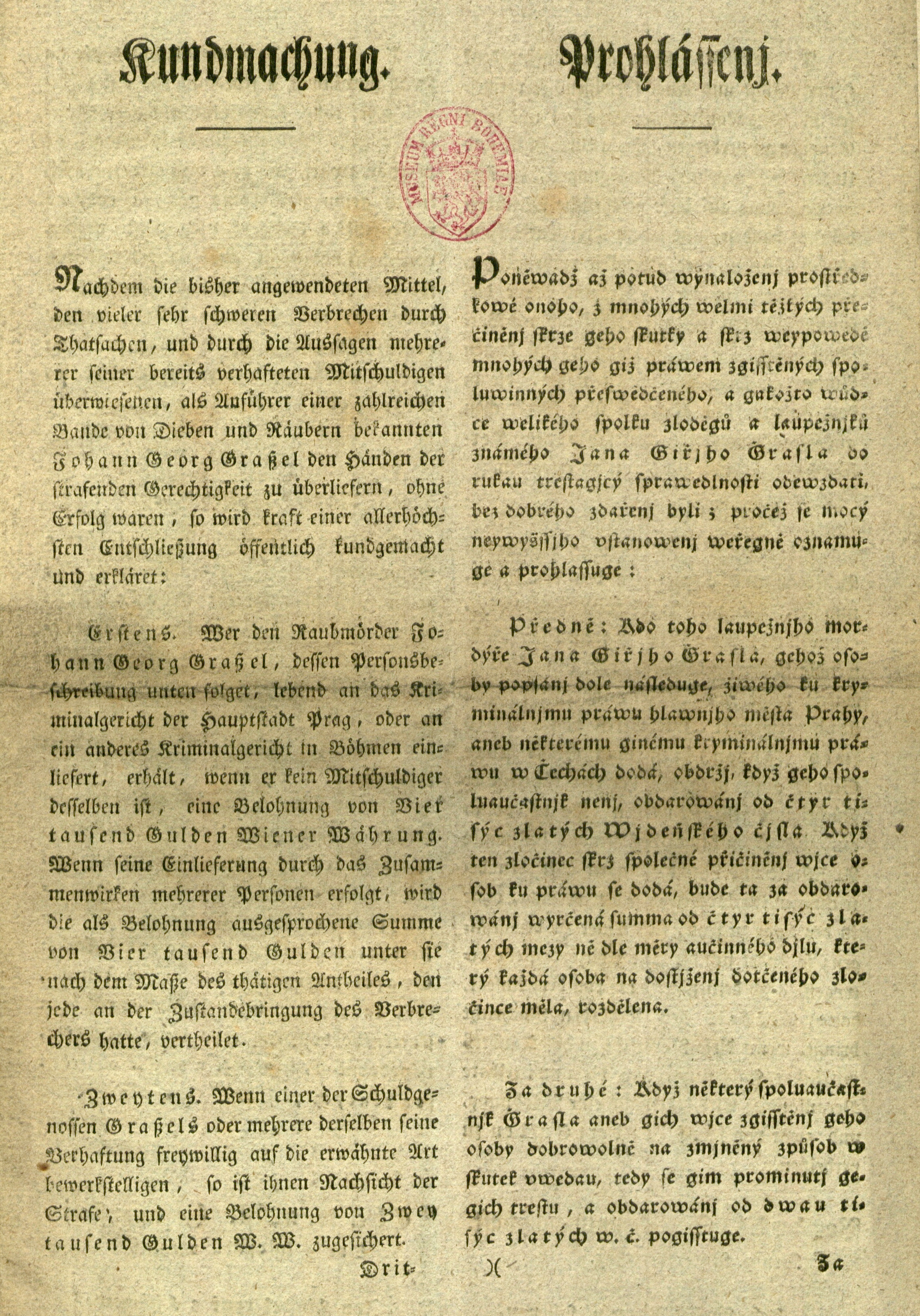 Náhledový obrázek Kundmachung/ Prohlášení - 1