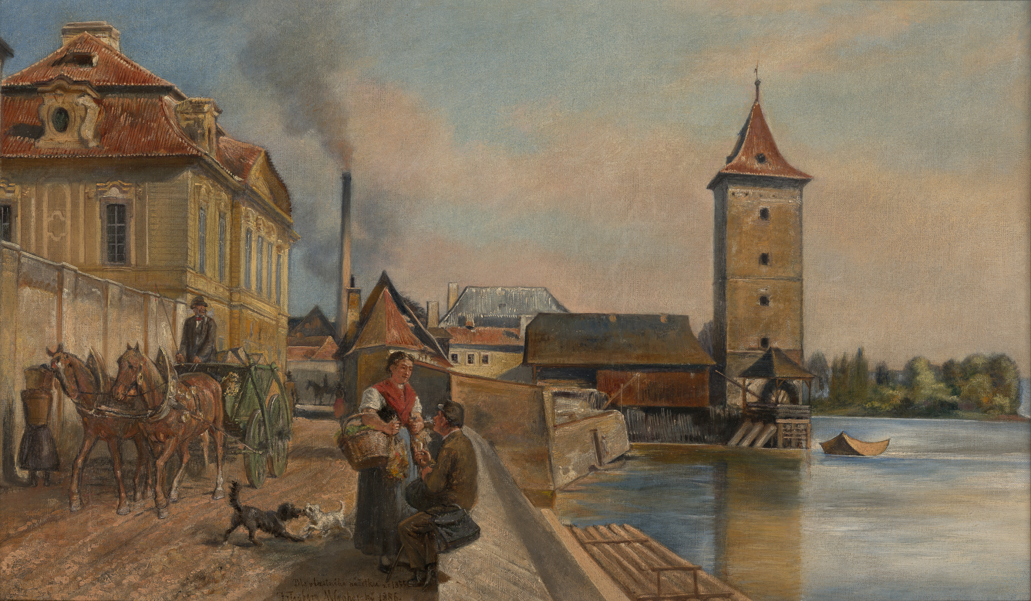 Náhledový obrázek Smíchovské nábřeží roku 1855 - 1