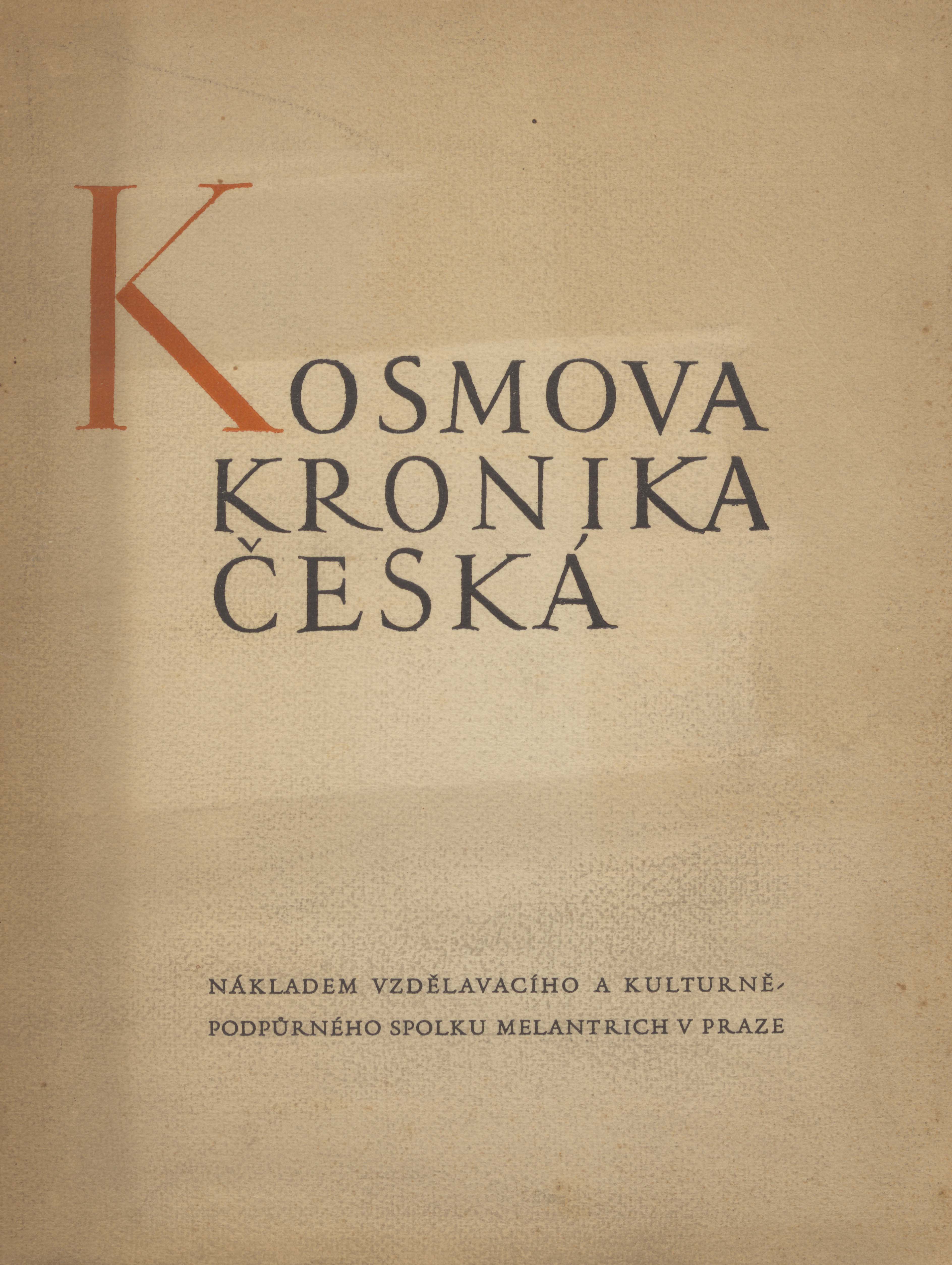 Náhledový obrázek Kosmova kronika česká - 1