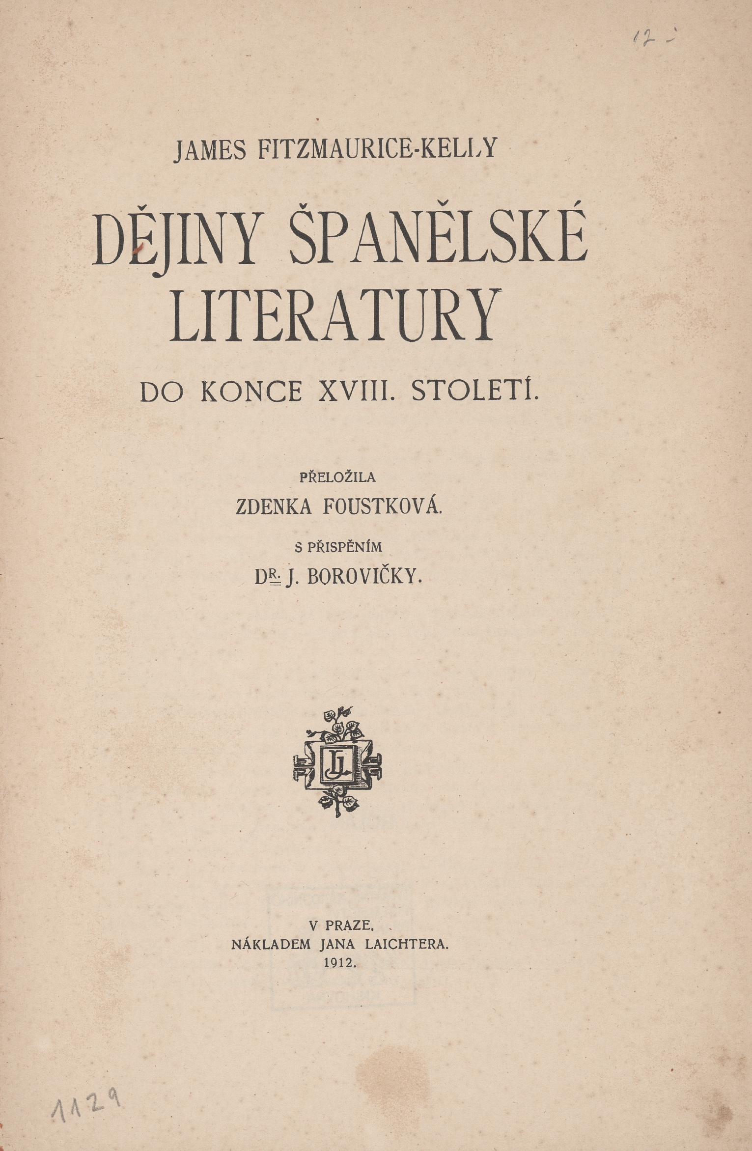 Náhledový obrázek Dějiny španělské literatury do konce XVIII. století - 2
