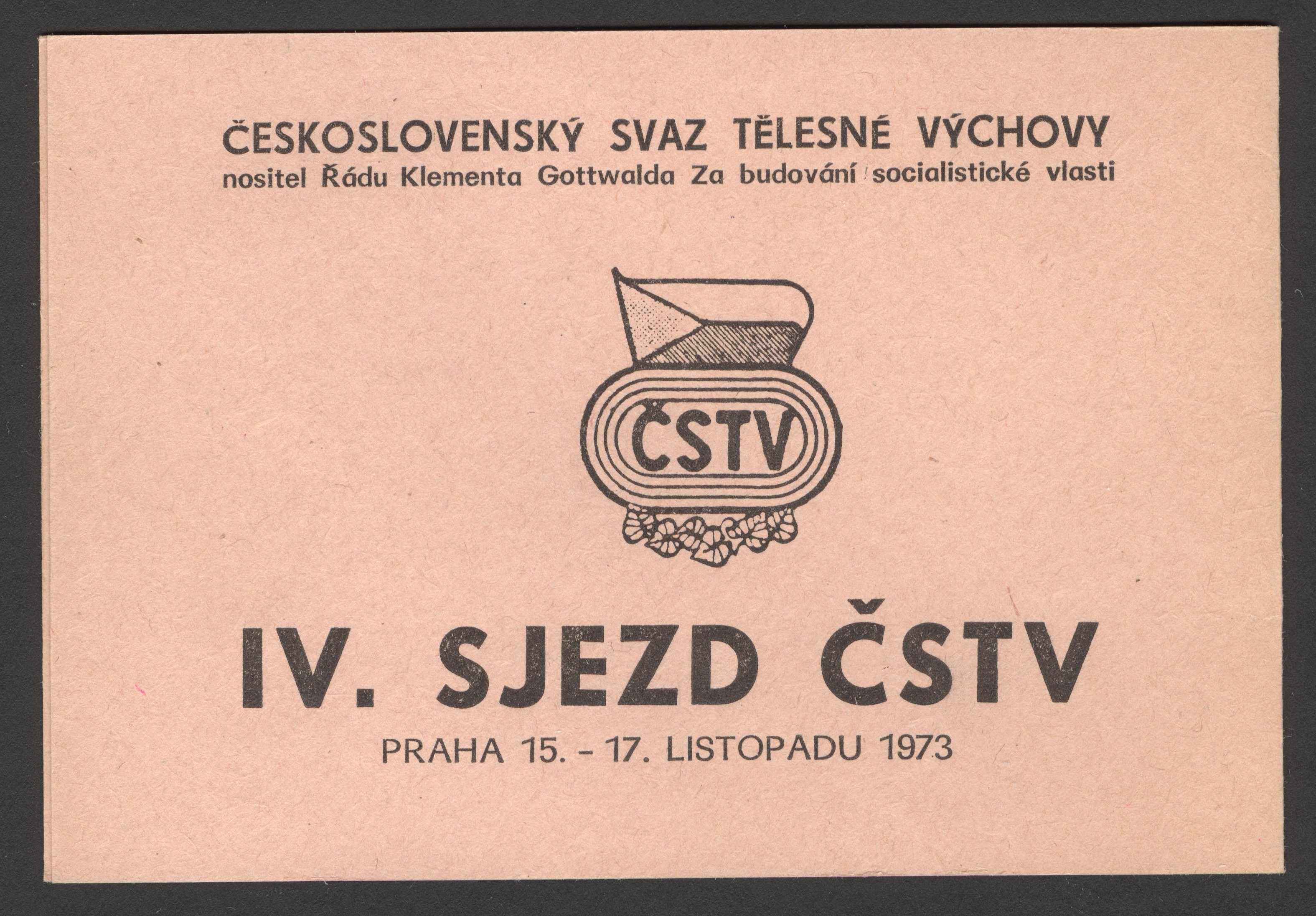 Náhledový obrázek Mandát delegáta s hlasem rozhodujícím pro IV. sjezd ČSTV - 2