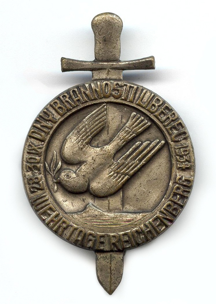 Náhledový obrázek Odznak upomínkový - Dny brannosti Liberec 28. - 30. 9. 1934 - 1