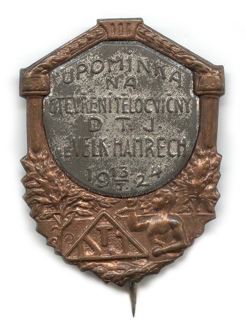 Náhledový obrázek Odznak upomínkový - Otevření tělocvičny Dělnické tělovýchovné jednoty ve Velkých Hamrech 13. července 1924 - 1