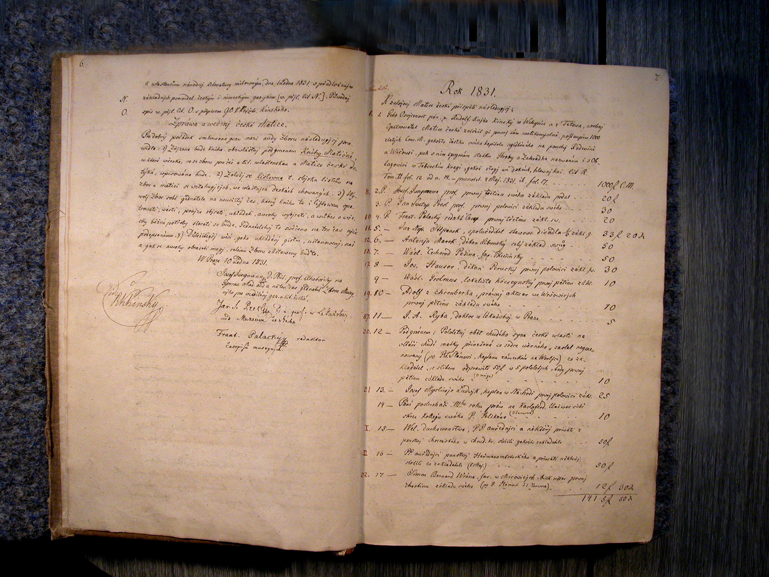 Náhledový obrázek Jednací protokoly schůzí Kuratoria Matice české, 1831–1846 - 3