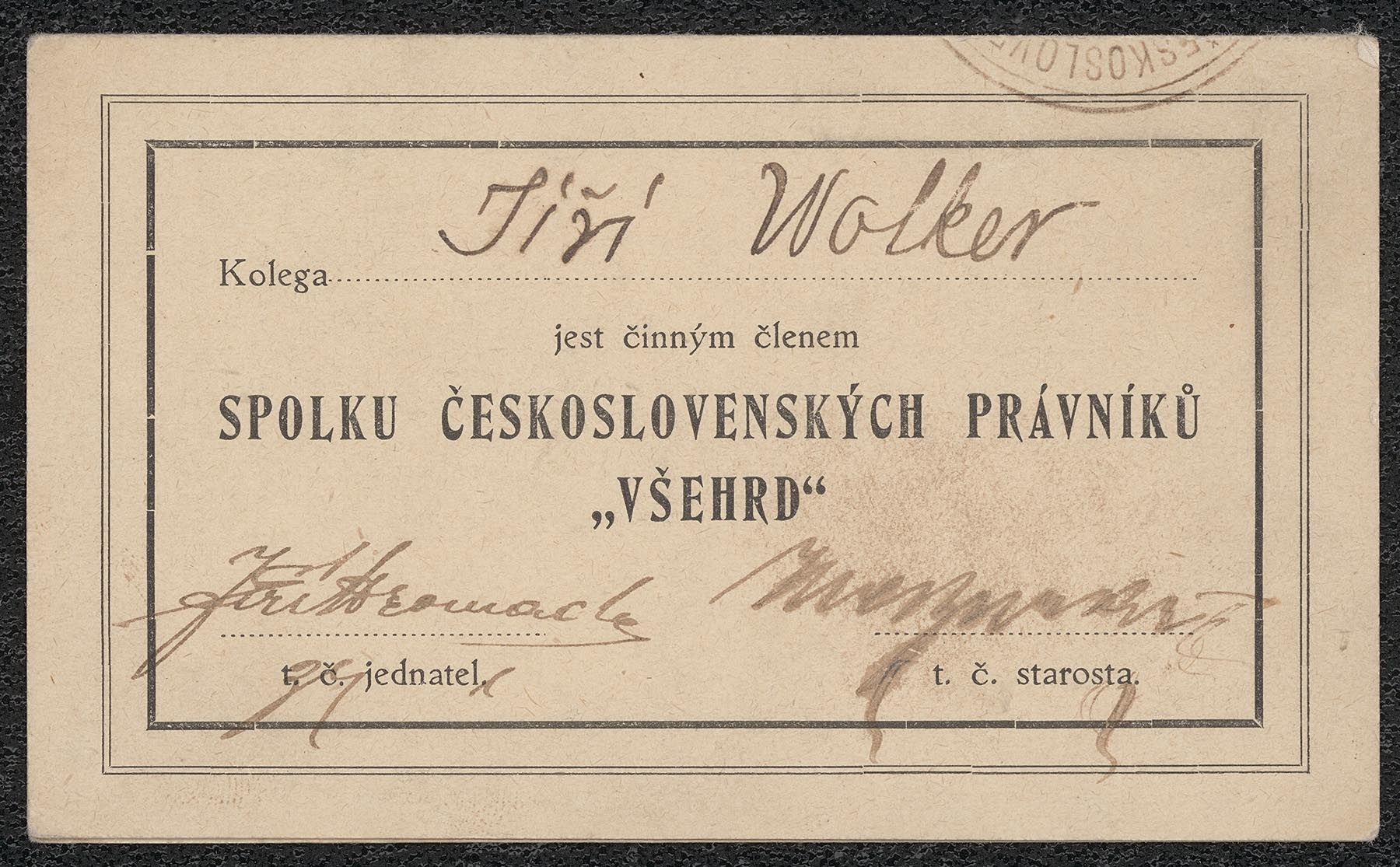 Náhledový obrázek Členská legitimace - 3