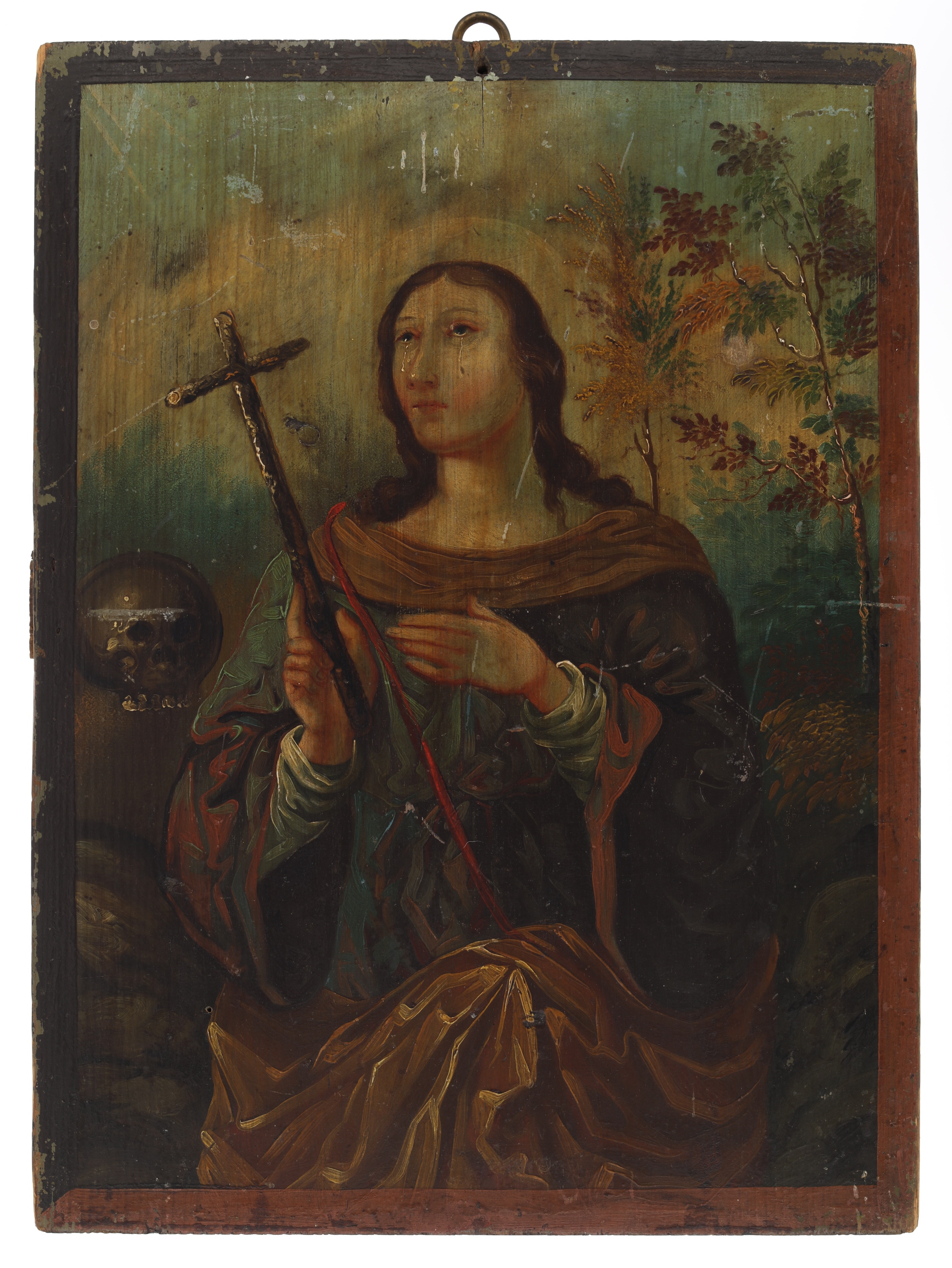 Náhledový obrázek Kající se Máří Magdaléna (olejomalba na dřevě) - 1