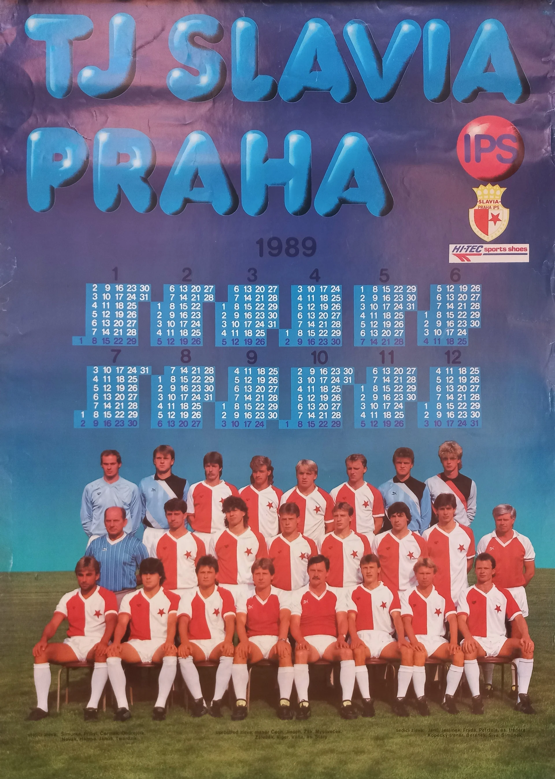 Náhledový obrázek předmětu Slavia Praha. Kalendář na rok 1989