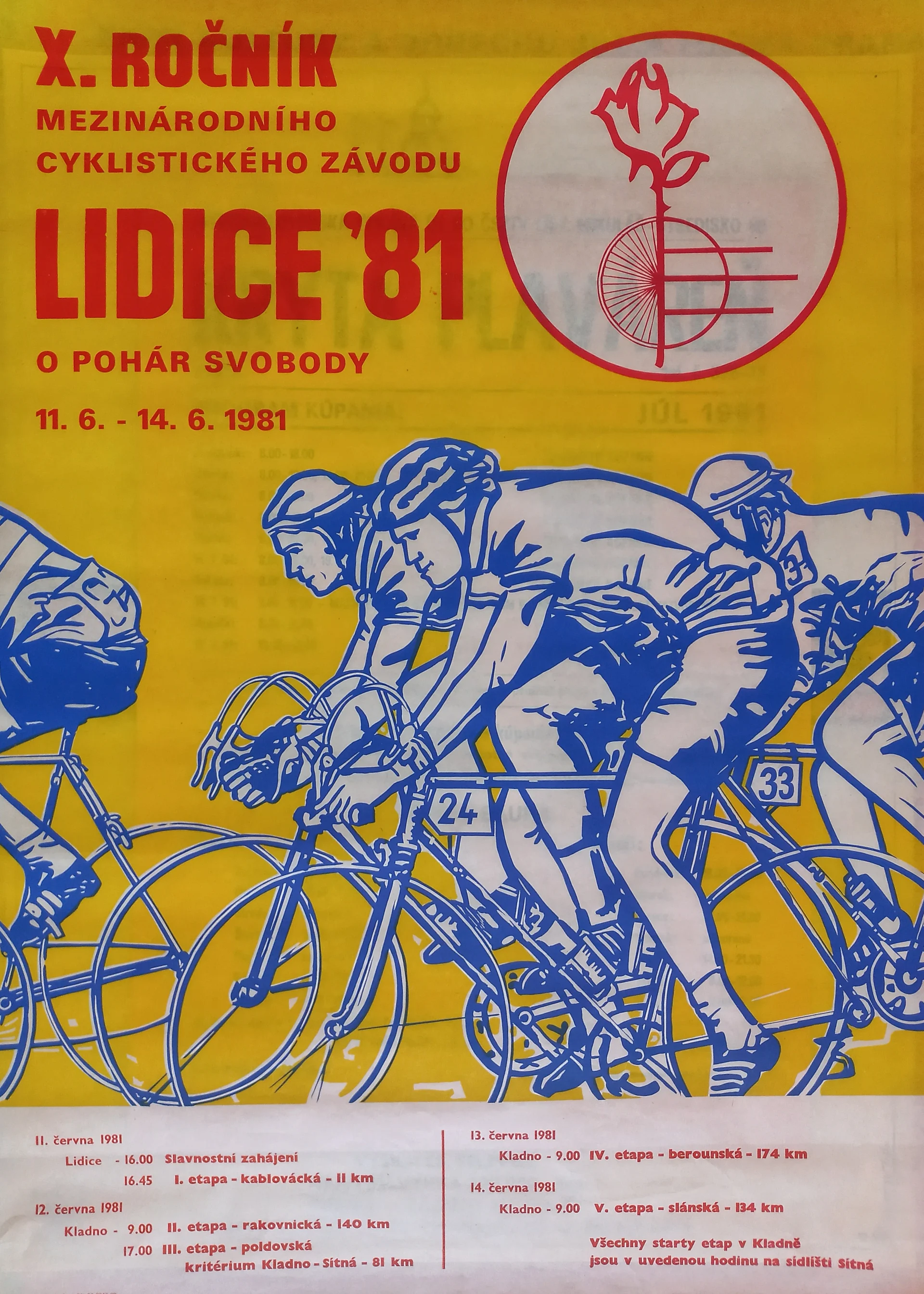 Náhledový obrázek předmětu Lidice ´81. X. ročník mezinárodního cyklistického závodu