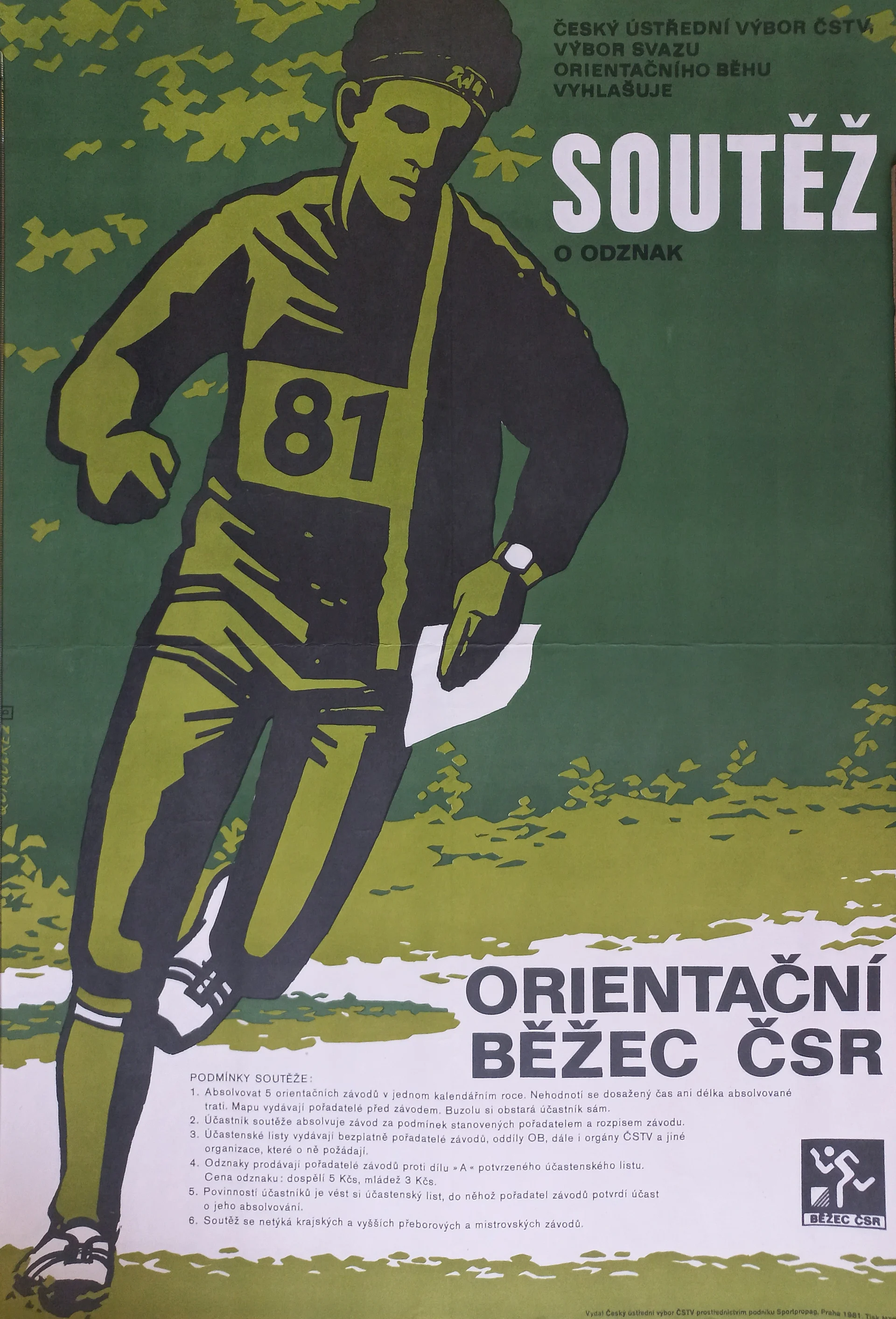 Náhledový obrázek předmětu Orientační běžec ČSR. Soutěž o odznak