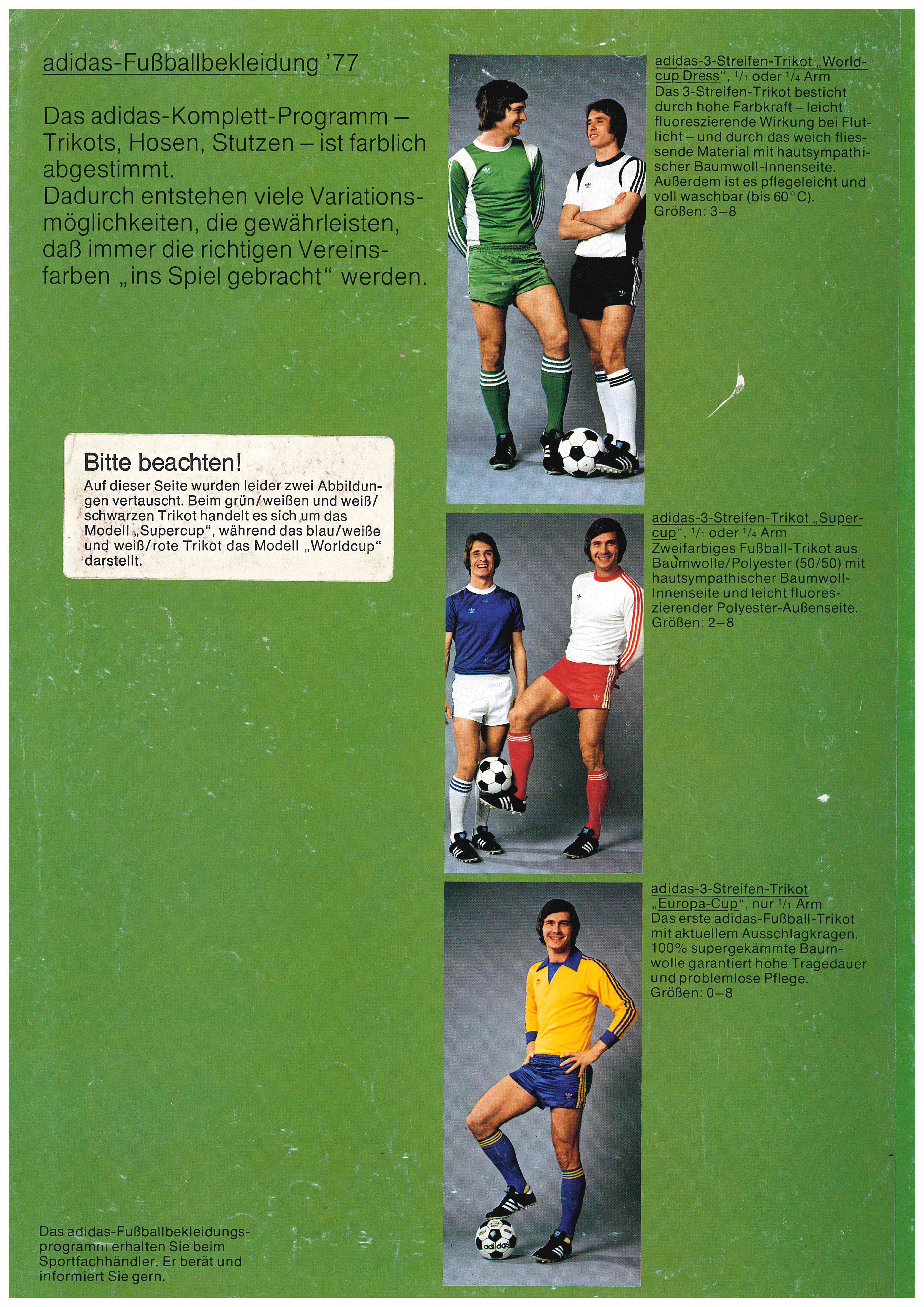 Náhledový obrázek Katalog adidas. Fussball-bekleidung ´77 - 2