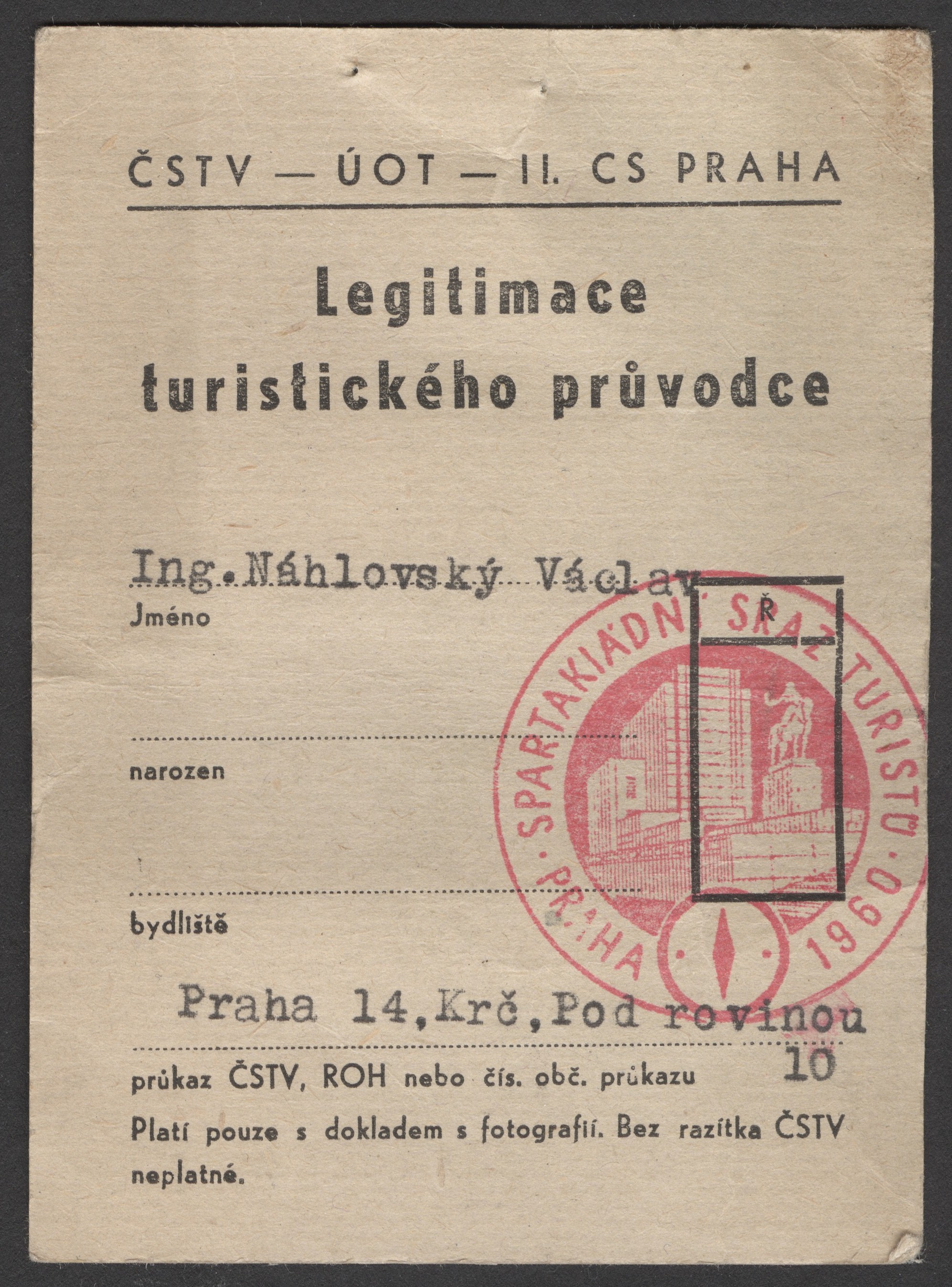 Náhledový obrázek Spartakiádní sraz turistů. Praha 1960 - 1