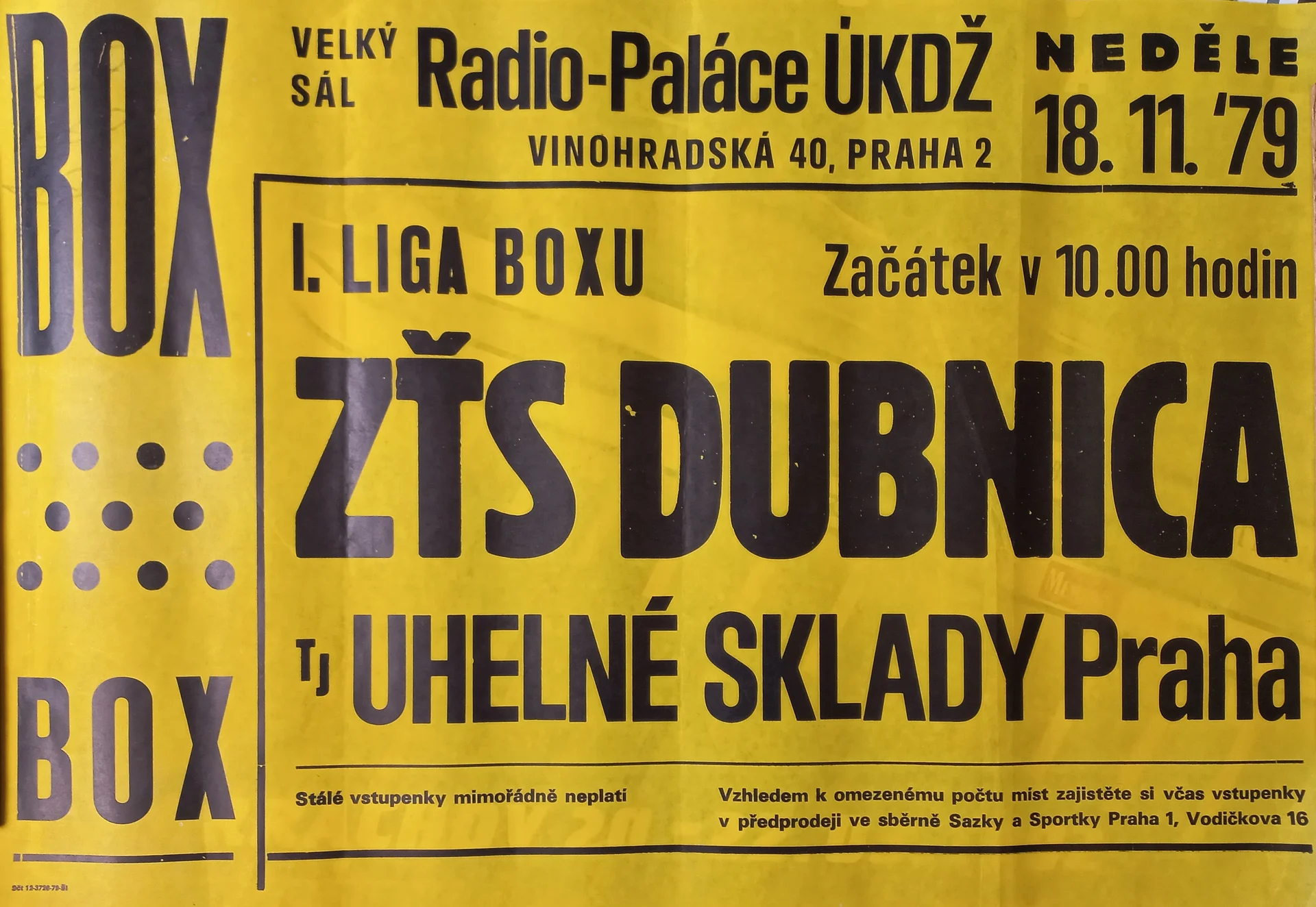 Náhledový obrázek předmětu První liga boxu. ZŤS Dubnica - TJ Uhelné sklady Praha