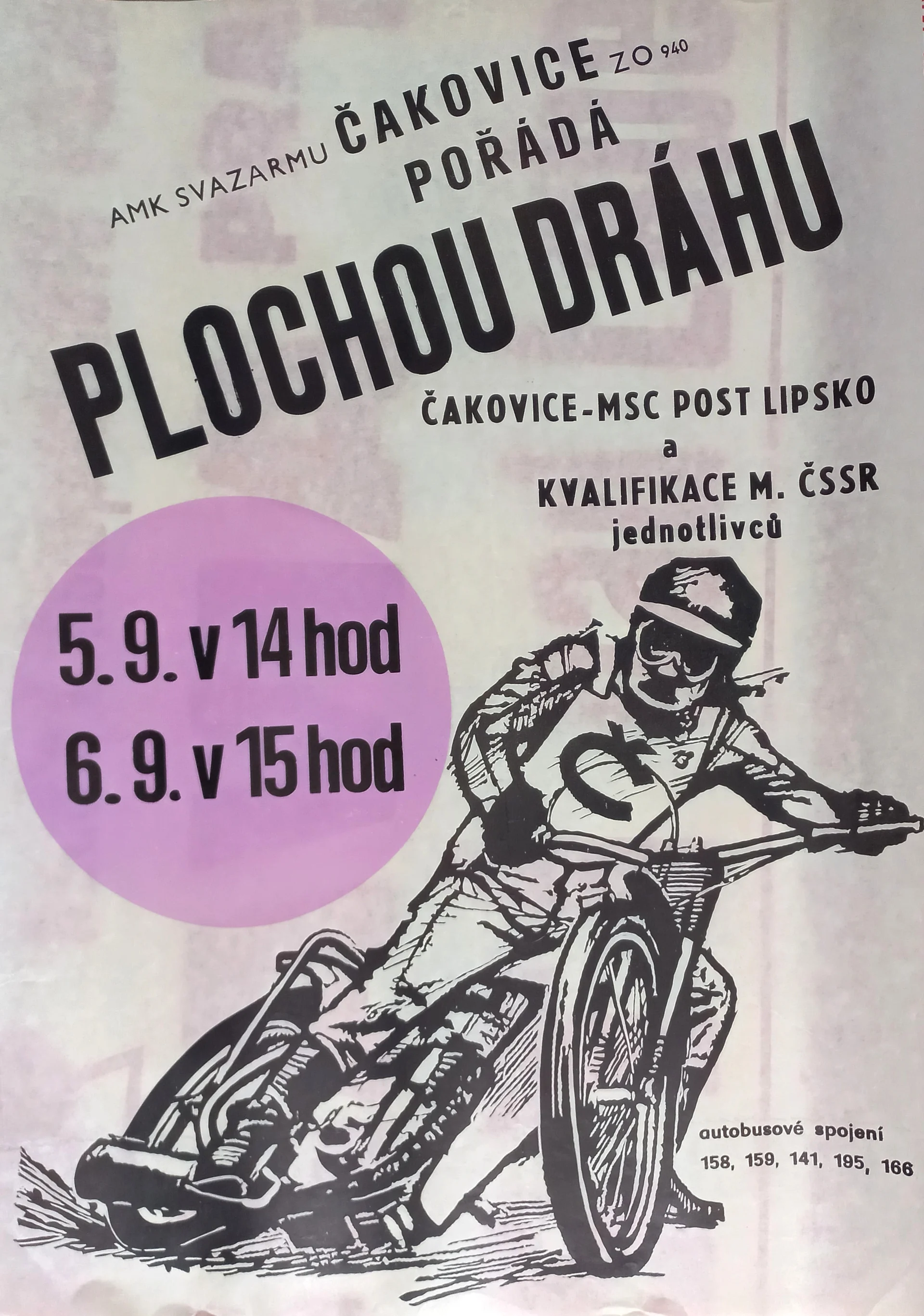 Náhledový obrázek předmětu Plochá dráha. Čakovice - MSC Post Lipsko a kvalifikace m. ČSSR