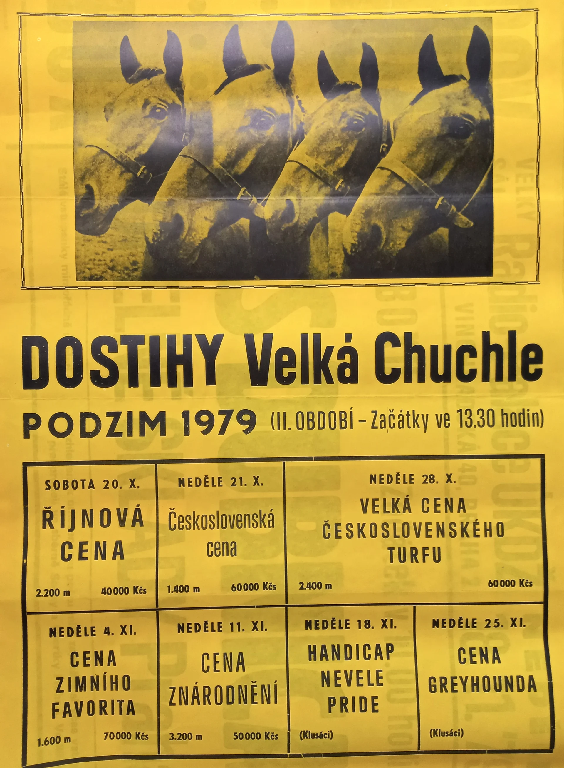 Náhledový obrázek předmětu Dostihy Velká Chuchle. Podzim 1979