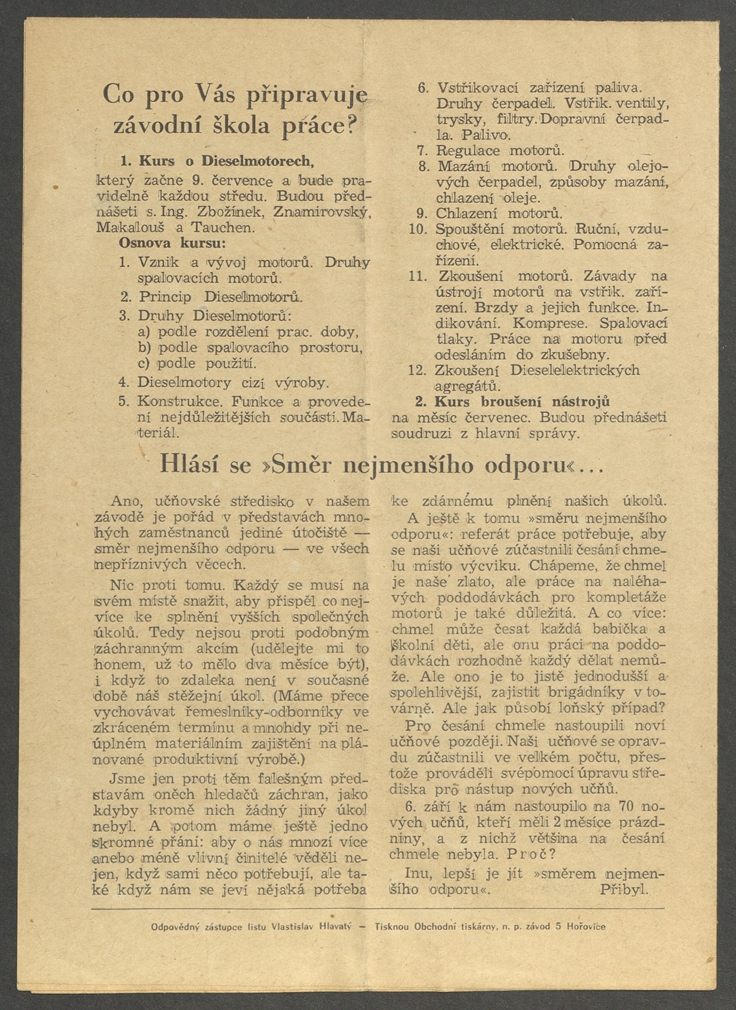 Náhledový obrázek Motor, rok 1952, číslo 1 - 8