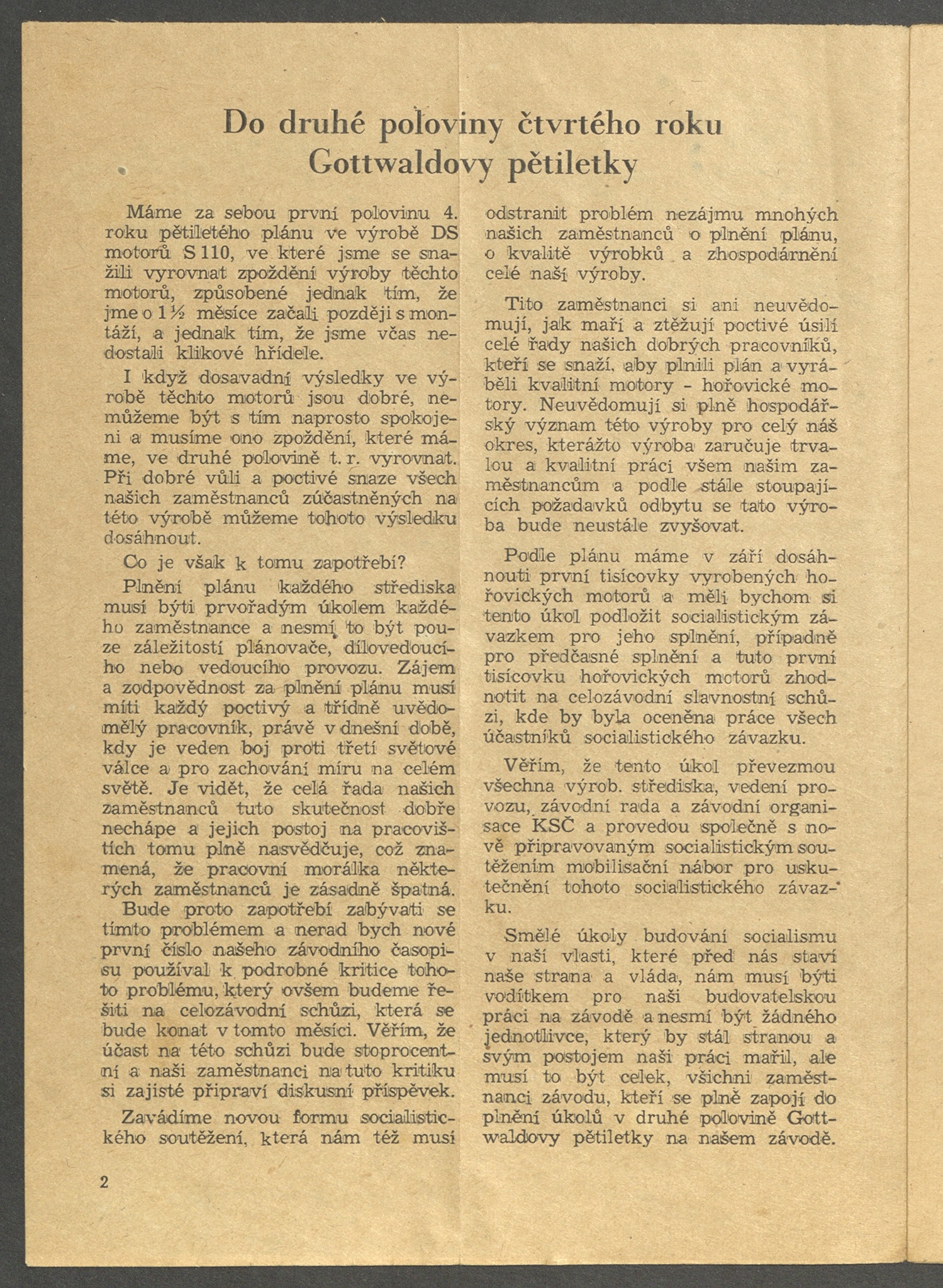 Náhledový obrázek Motor, rok 1952, číslo 1 - 2